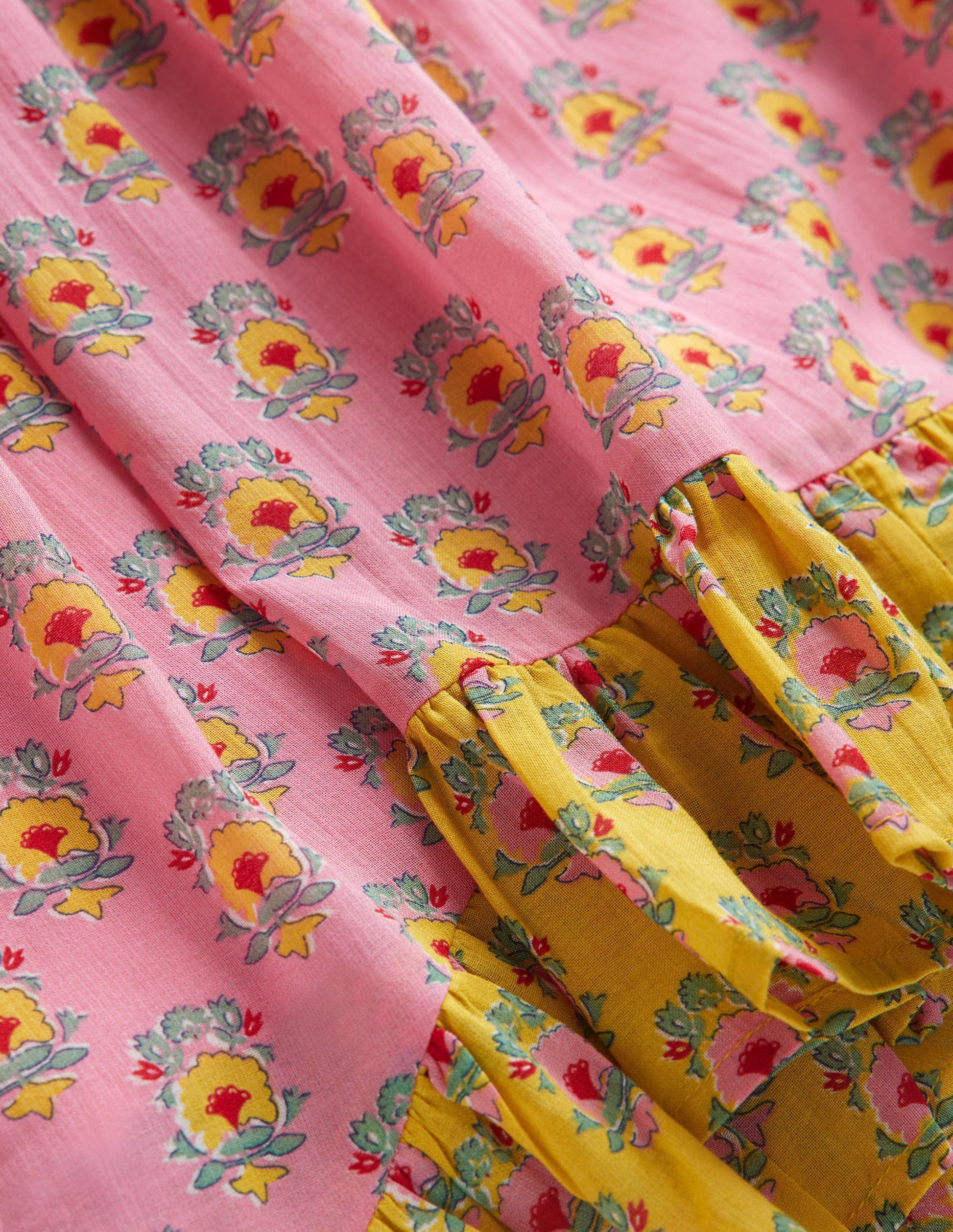 Kleid mit Zipfelsaum-Azalee, Filigrane Blümchen-3