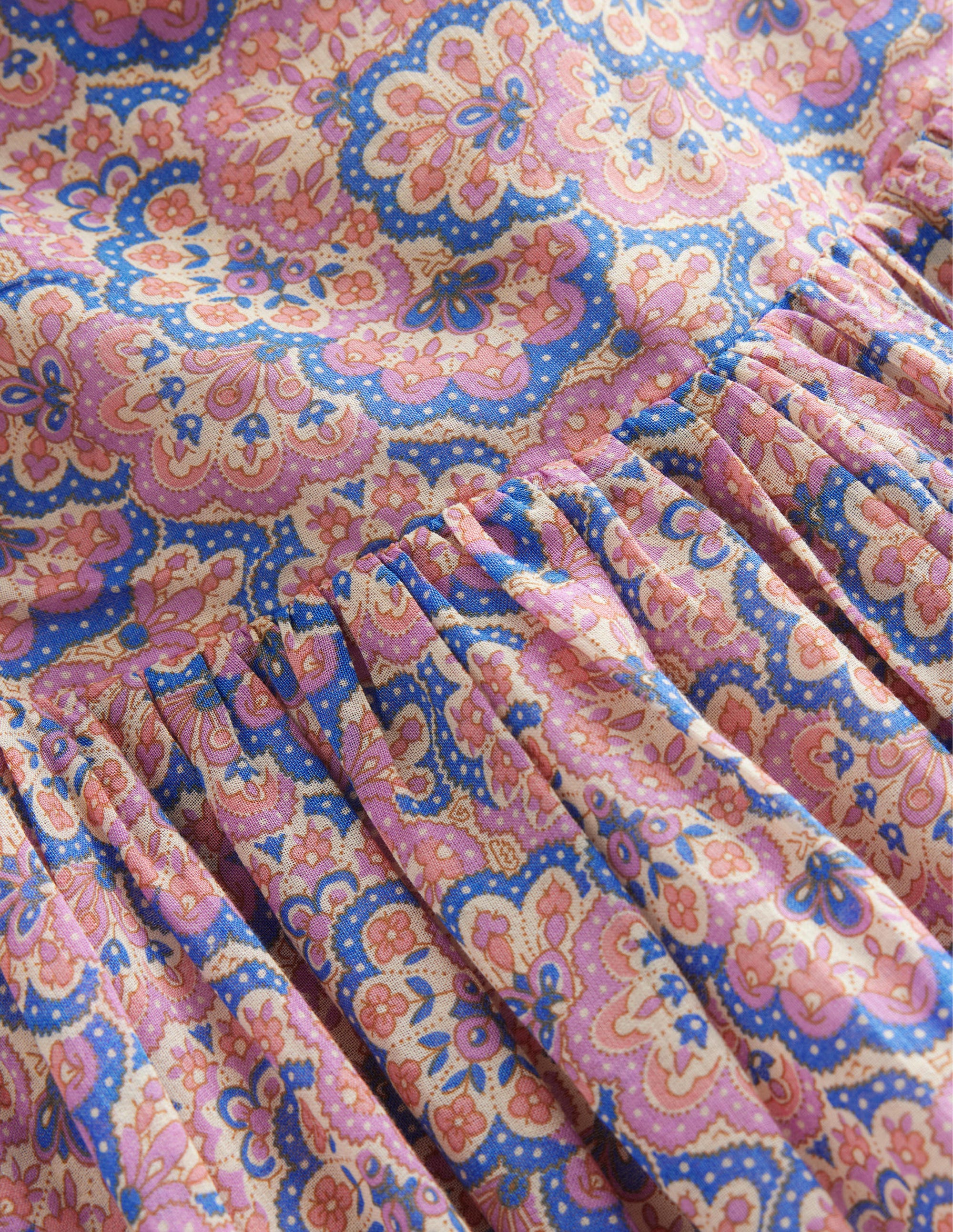 Kleid mit Zipfelsaum-Lila/Pfirsich, Paisleymuster - Image 3