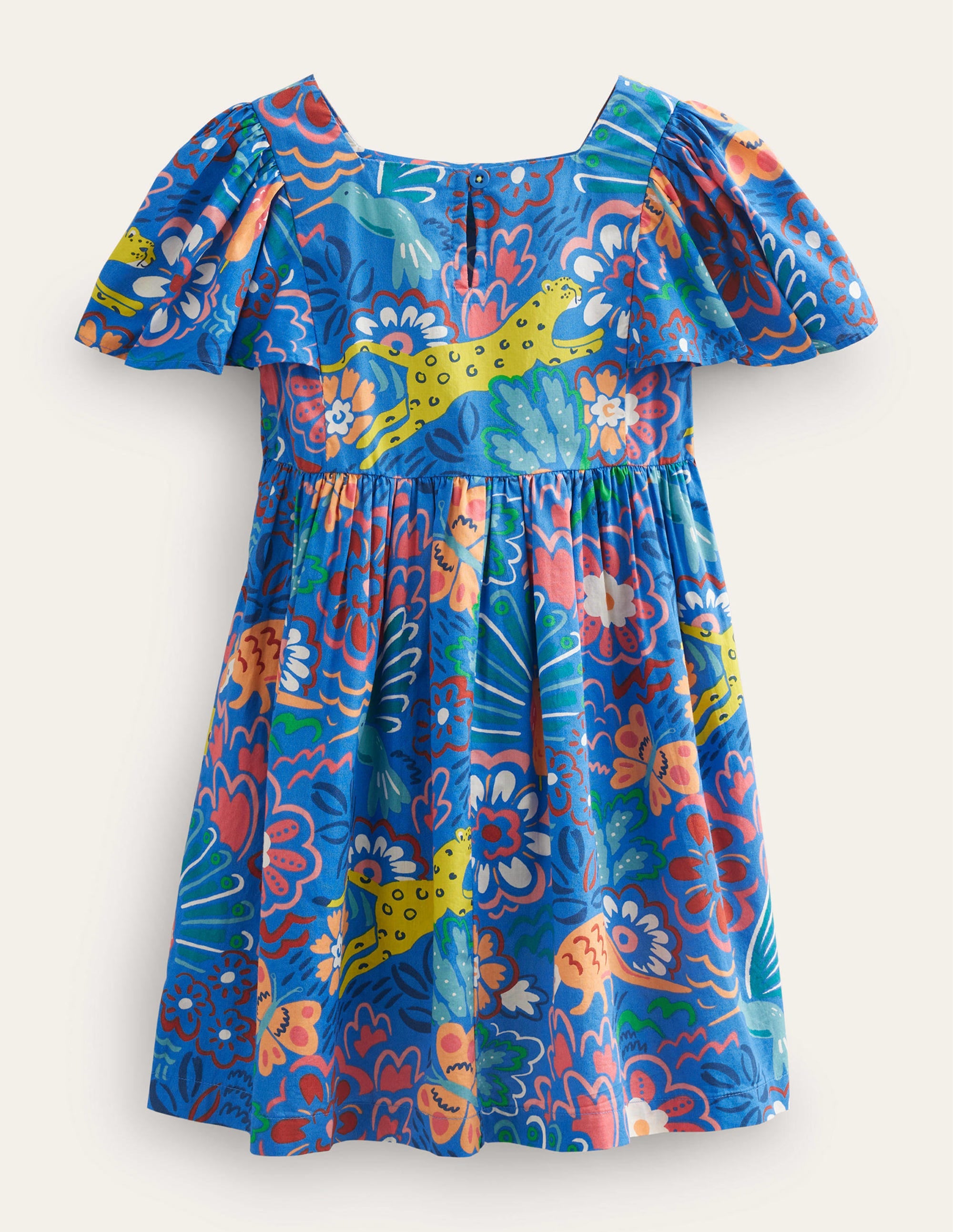 Robe tissée imprimée-Animaux floraux bleus - Image 2