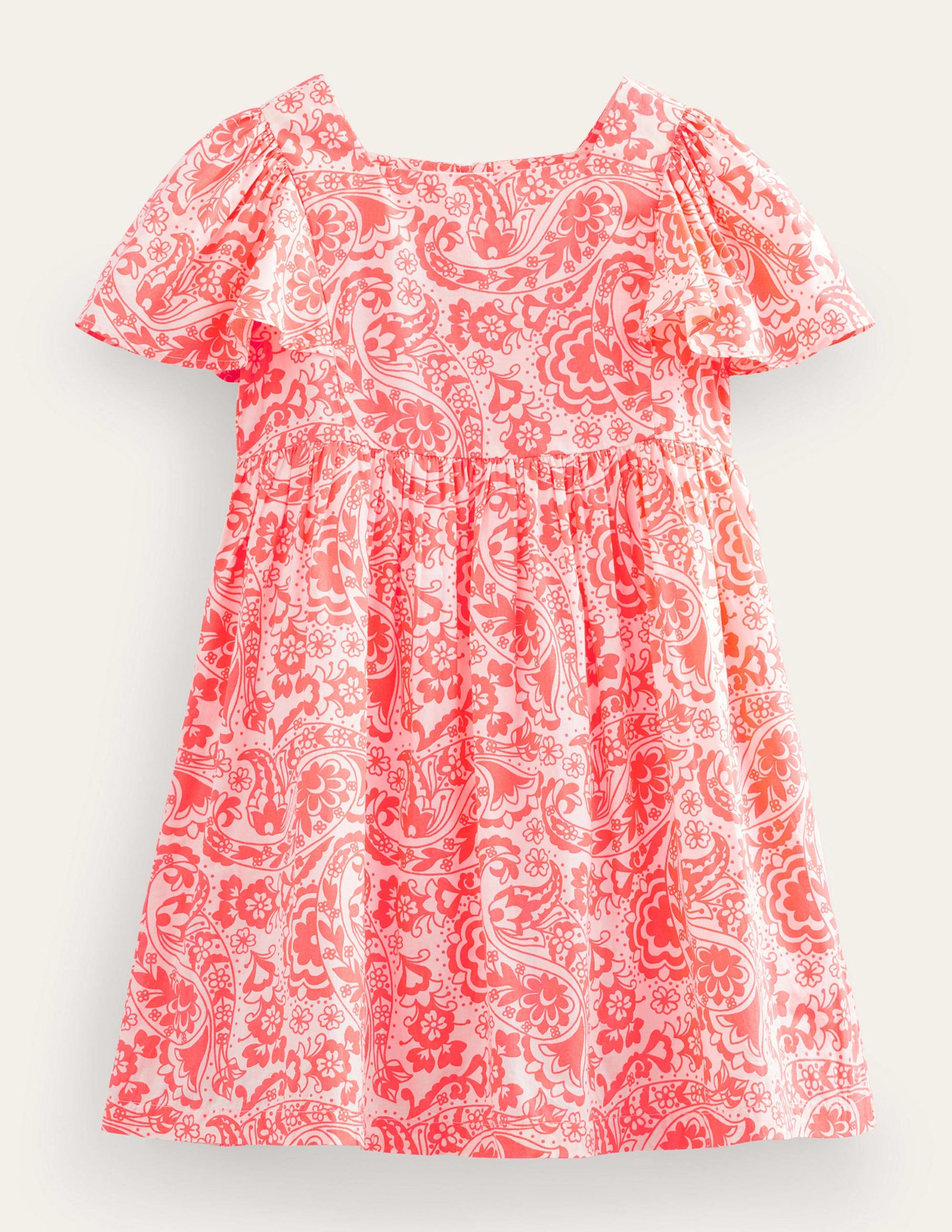 Gemustertes Webkleid-Wassermelonenbowle, Paisleymuster-1