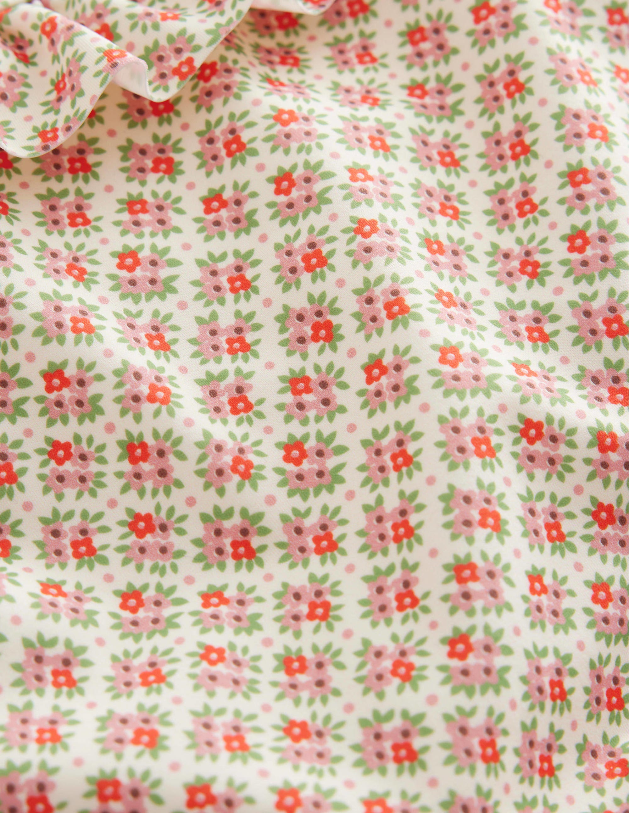 Maillot de bain volanté et noué dans le dos-Motif Micro Flower Bunch gousse de vanille - Image 3