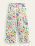 Pantalon large à bords volantés-Désert multi