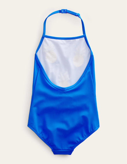 Badeanzug mit Obst-Applikation-Blau