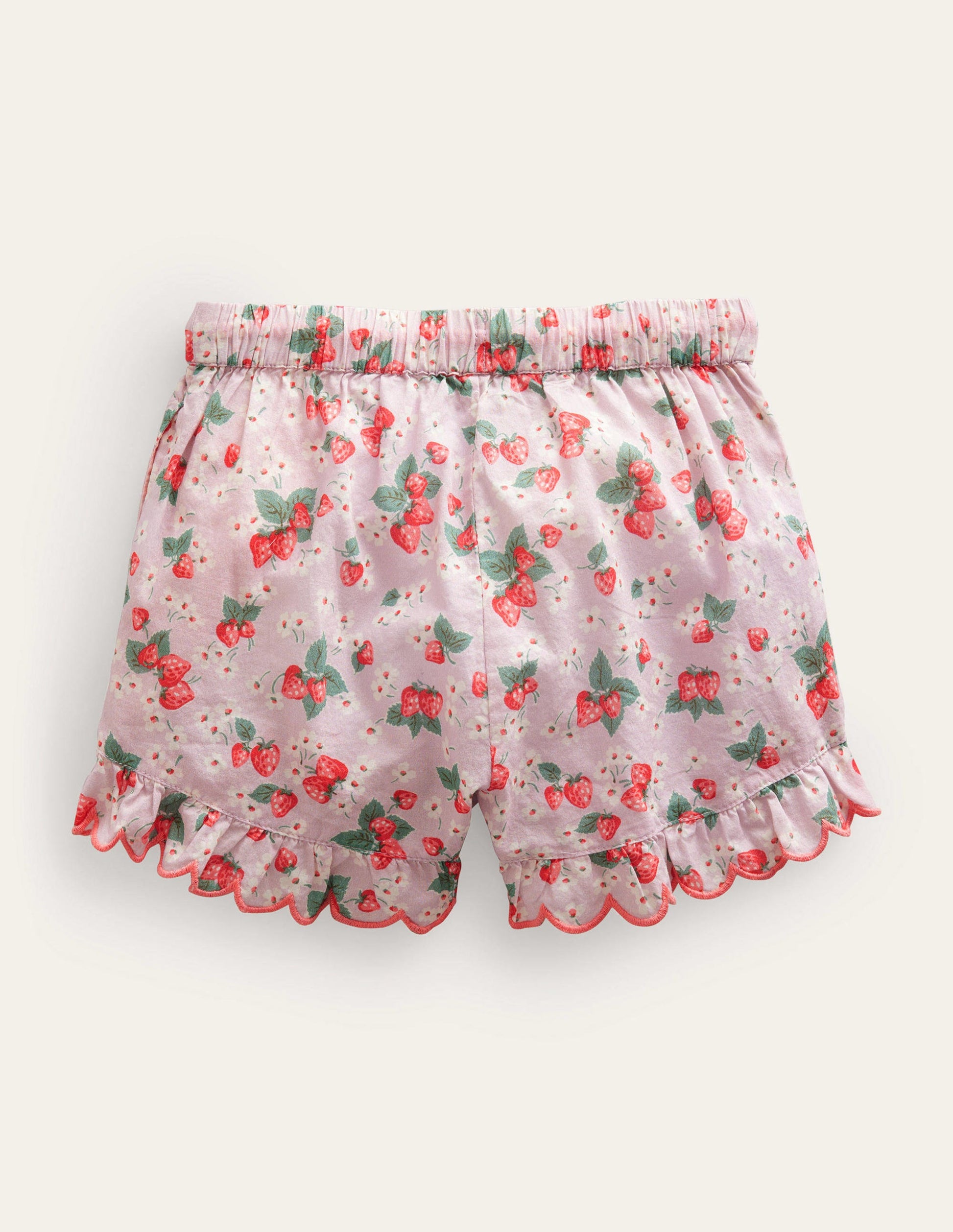 Shorts mit gerüschtem Muschelsaum-Französisches Rosa, Erdbeeren-2