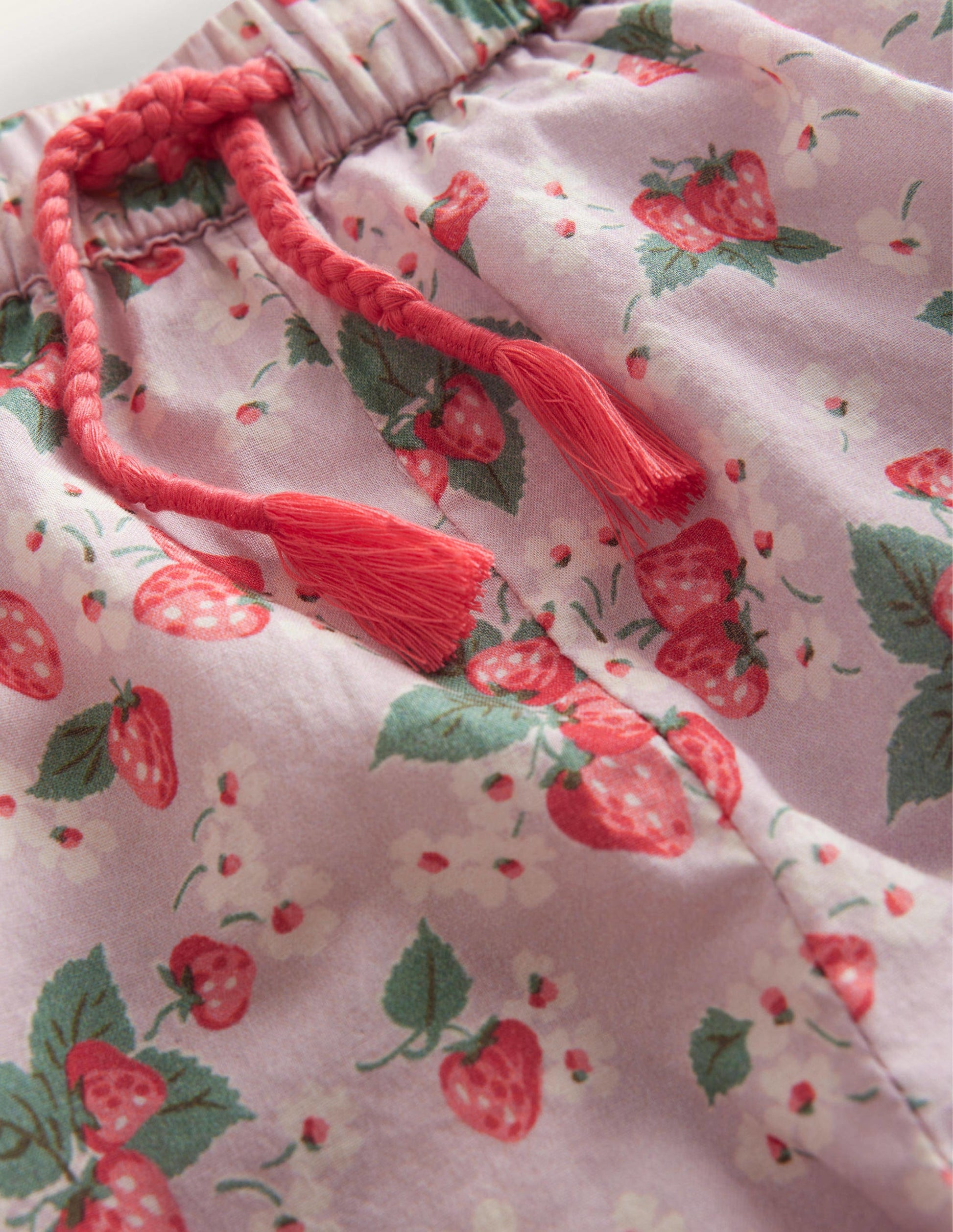 Shorts mit gerüschtem Muschelsaum-Französisches Rosa, Erdbeeren-3