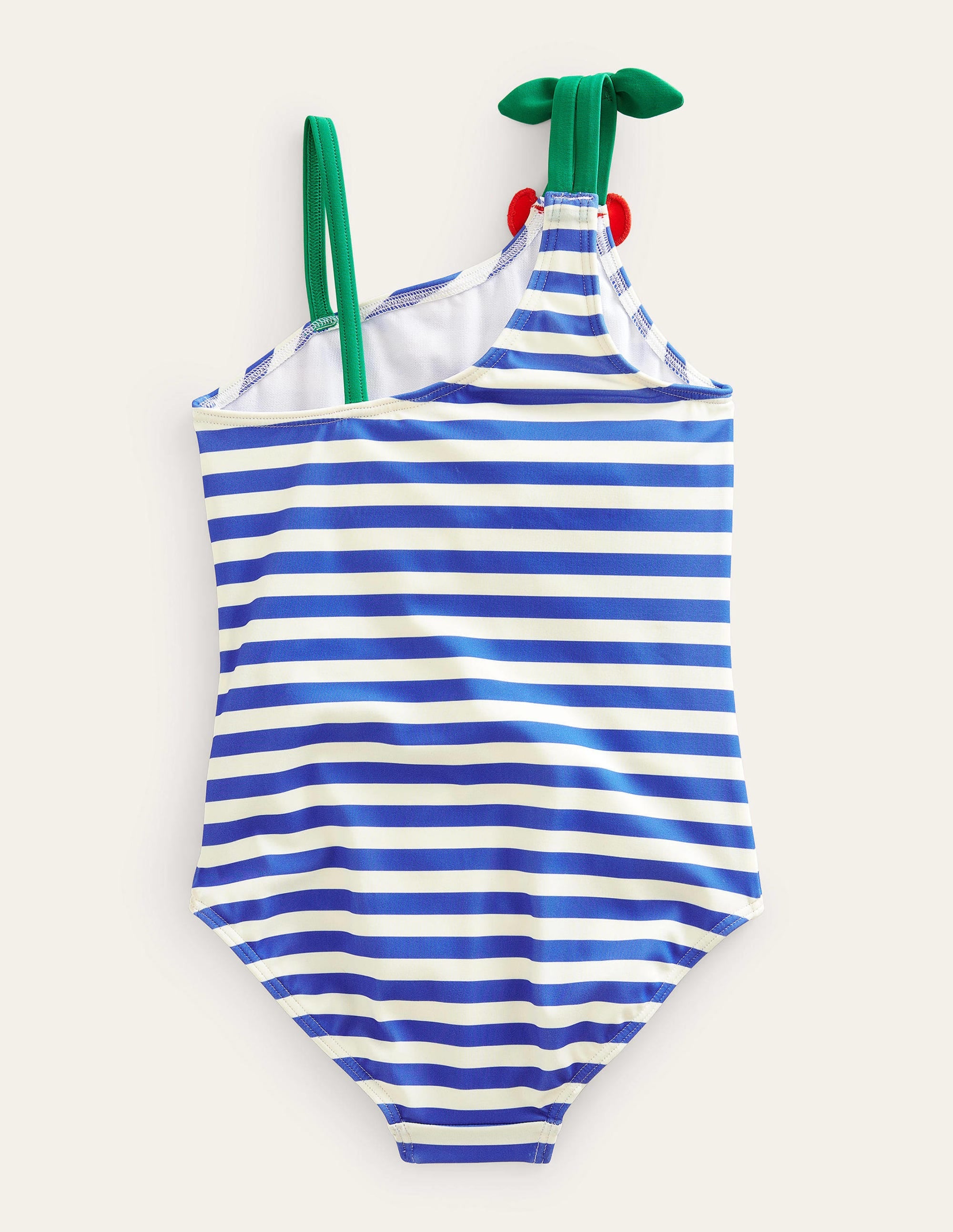 Maillot de bain à bretelles cerises-Rayé ivoire et bleu cabanon - Image 2