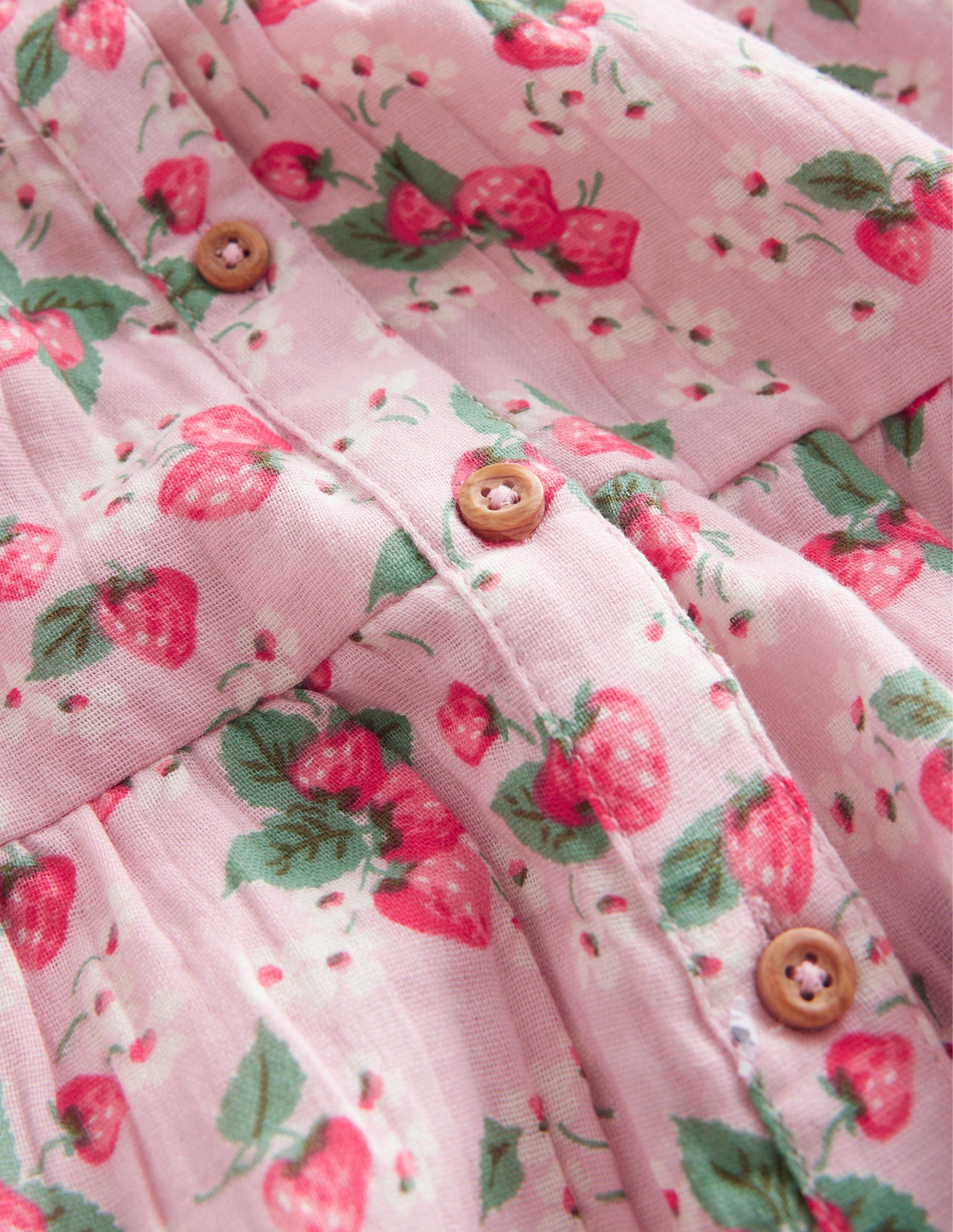 Midirock aus Doppelgewebe-Französisches Rosa, Erdbeeren-3