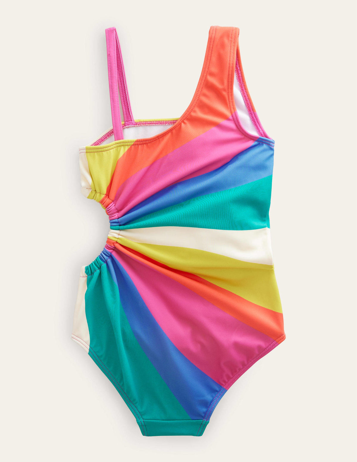 Badeanzug mit Raffungen und Cut-out-Bunt, Wellen - Image 2