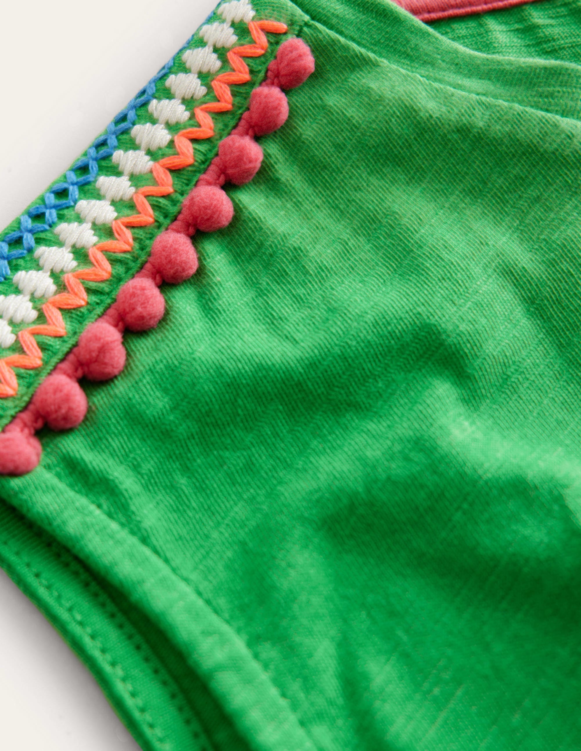 T-shirt froncé sur le devant-Vert vif - Image 3