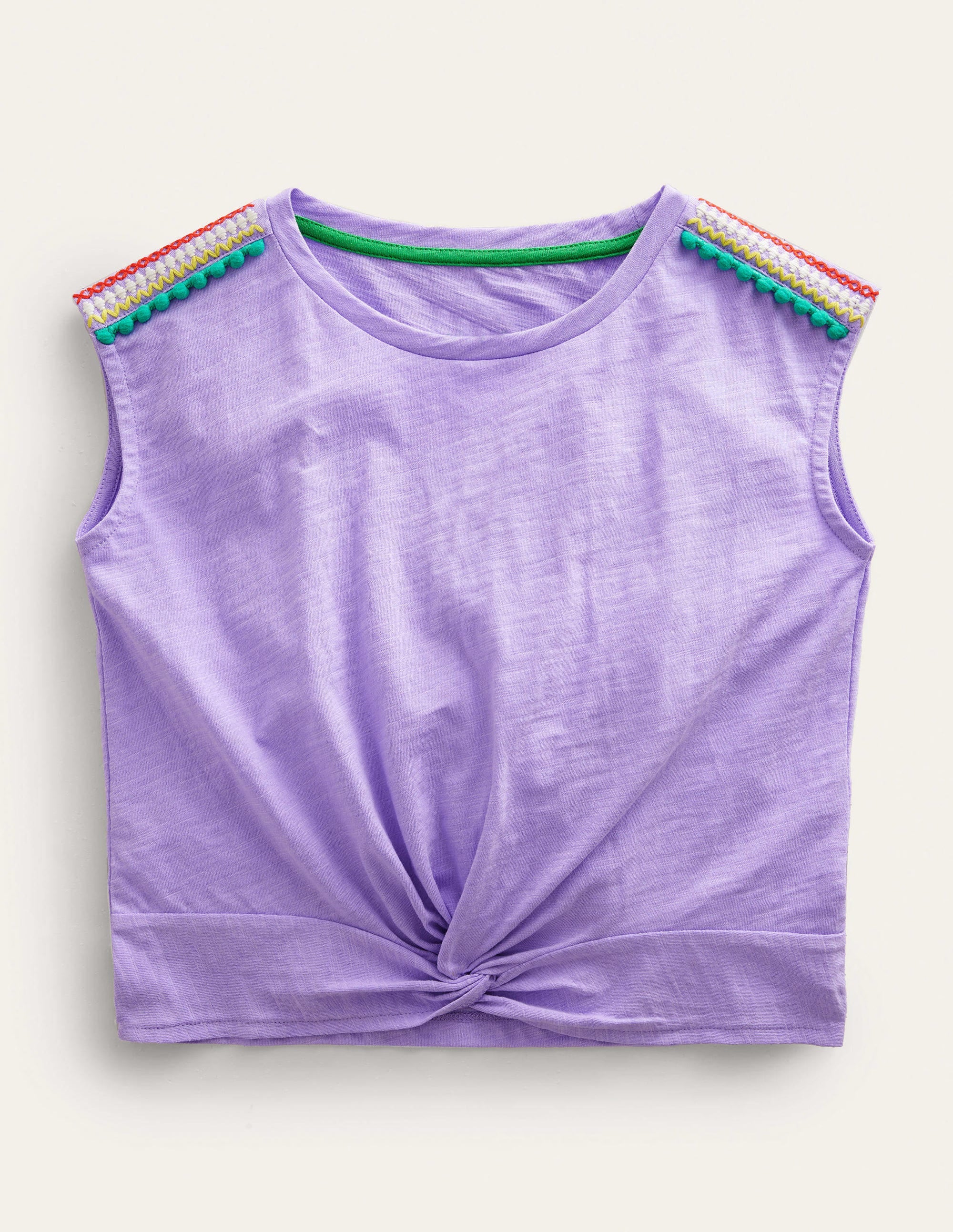 T-shirt froncé sur le devant-Violet lavande ravissant - Image 1