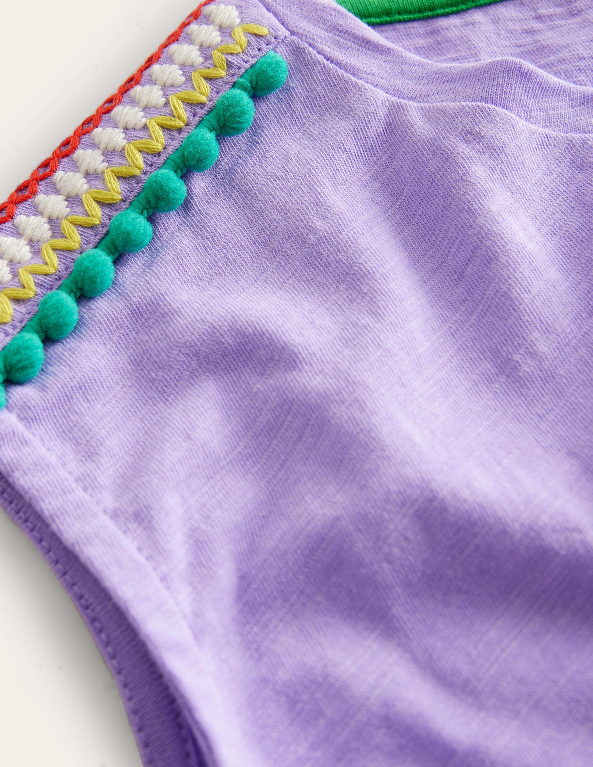 T-shirt froncé sur le devant-Violet lavande ravissant-3
