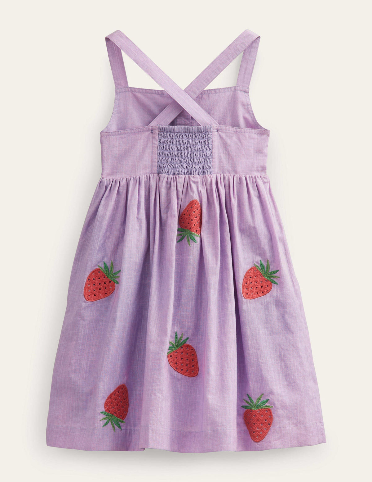 Button Through Pinafore Dress-Misty Lavender - Image 2