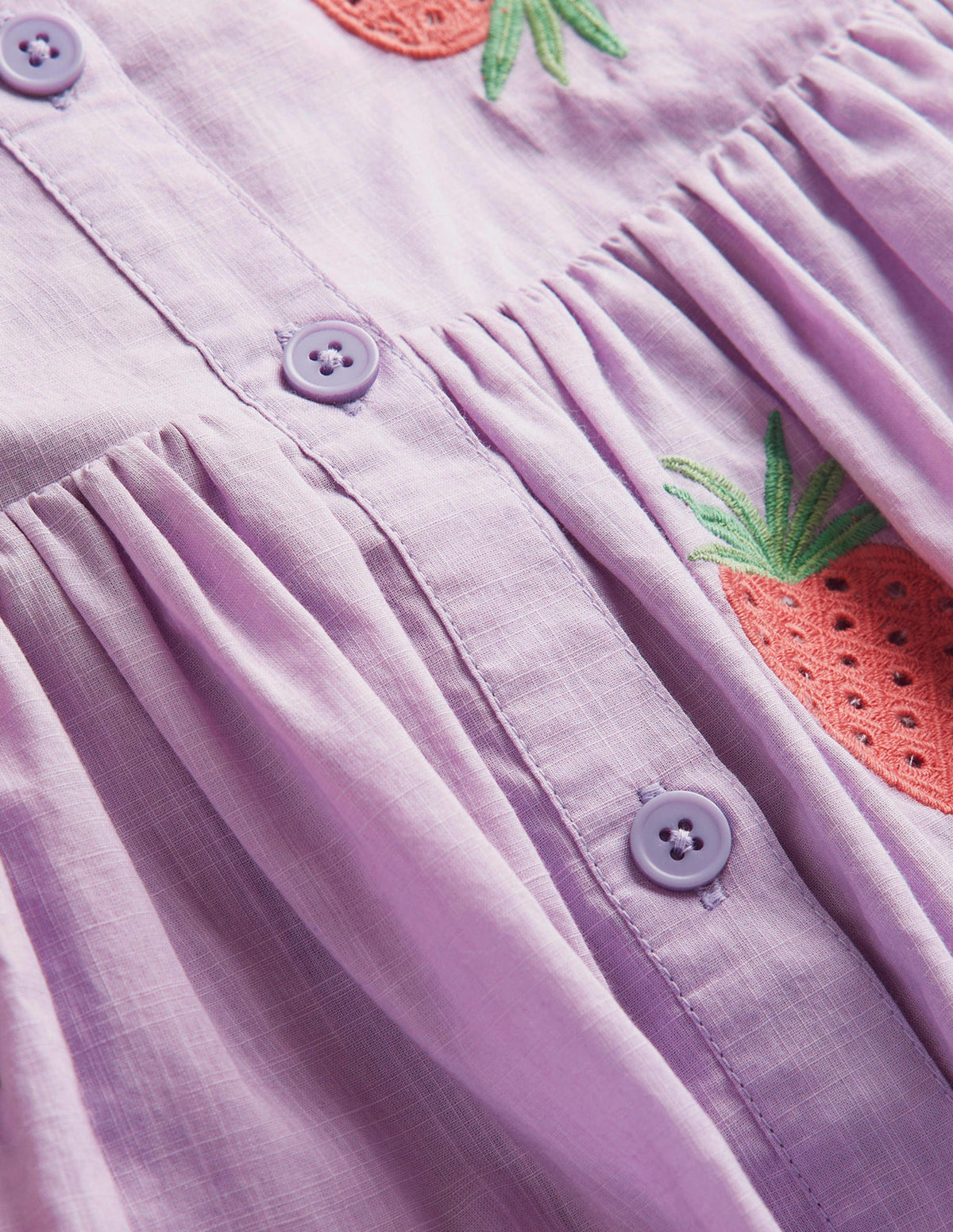 Button Through Pinafore Dress-Misty Lavender - Image 3