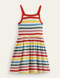 Rippstrickkleid mit Tellerrock-Bunt, Gestreift