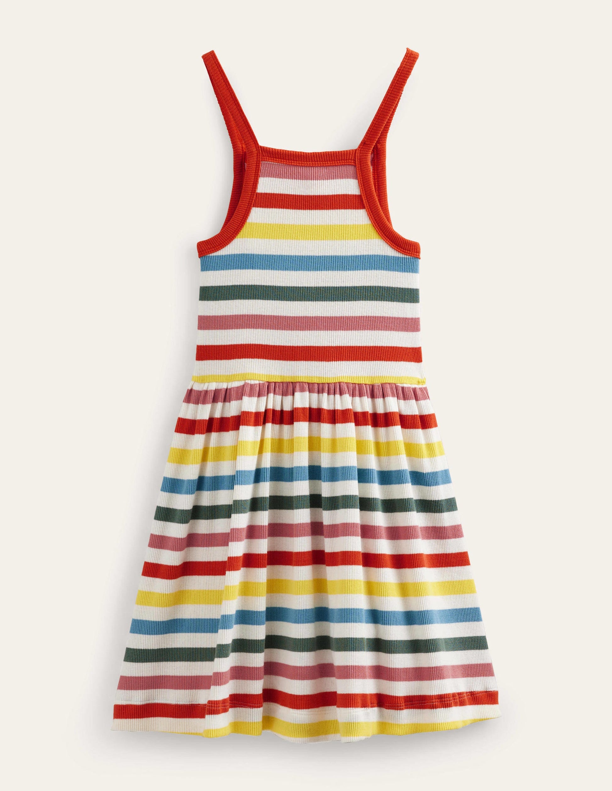 Rippstrickkleid mit Tellerrock-Bunt, Gestreift-2