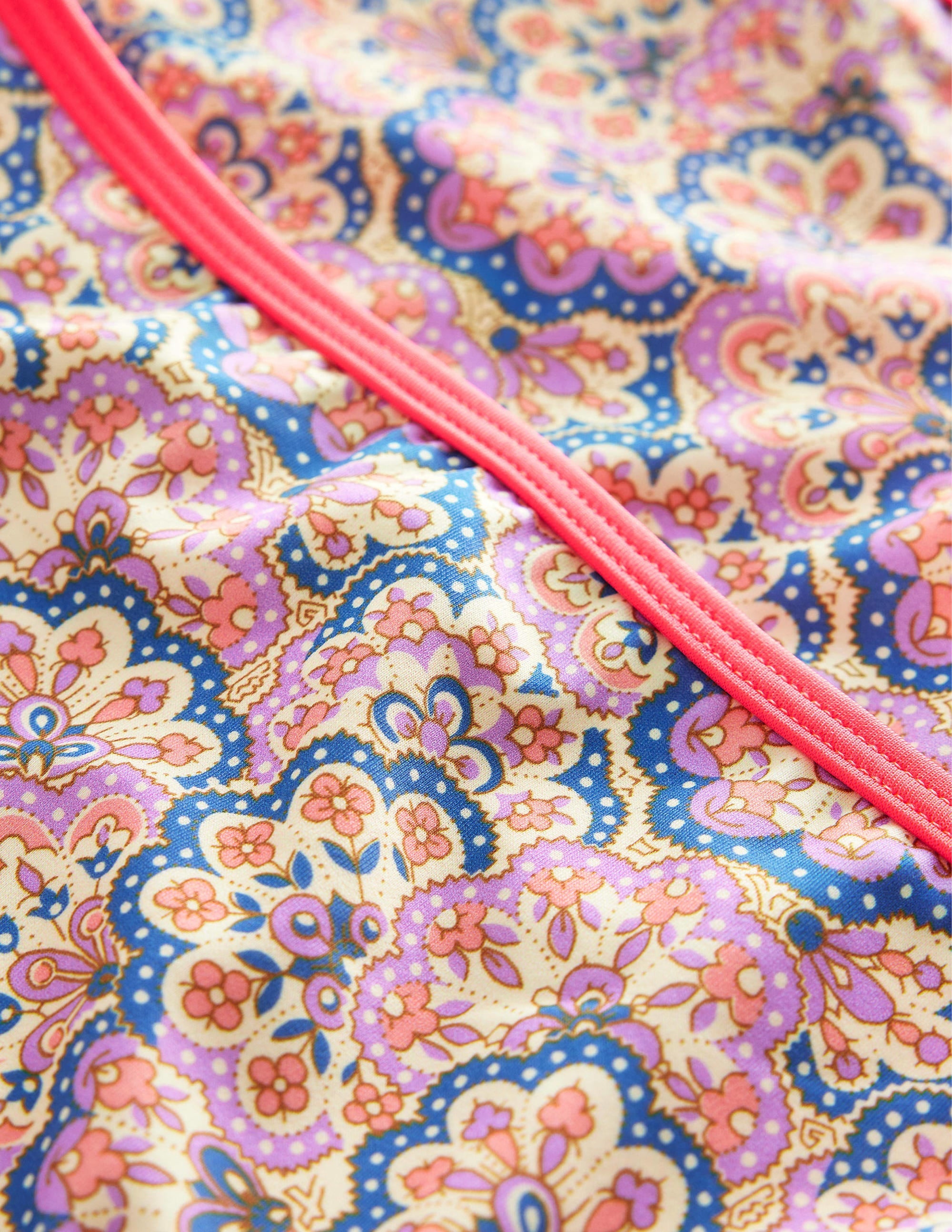 Bikini à col montant-Motif cachemire lupin et pêche - Image 3