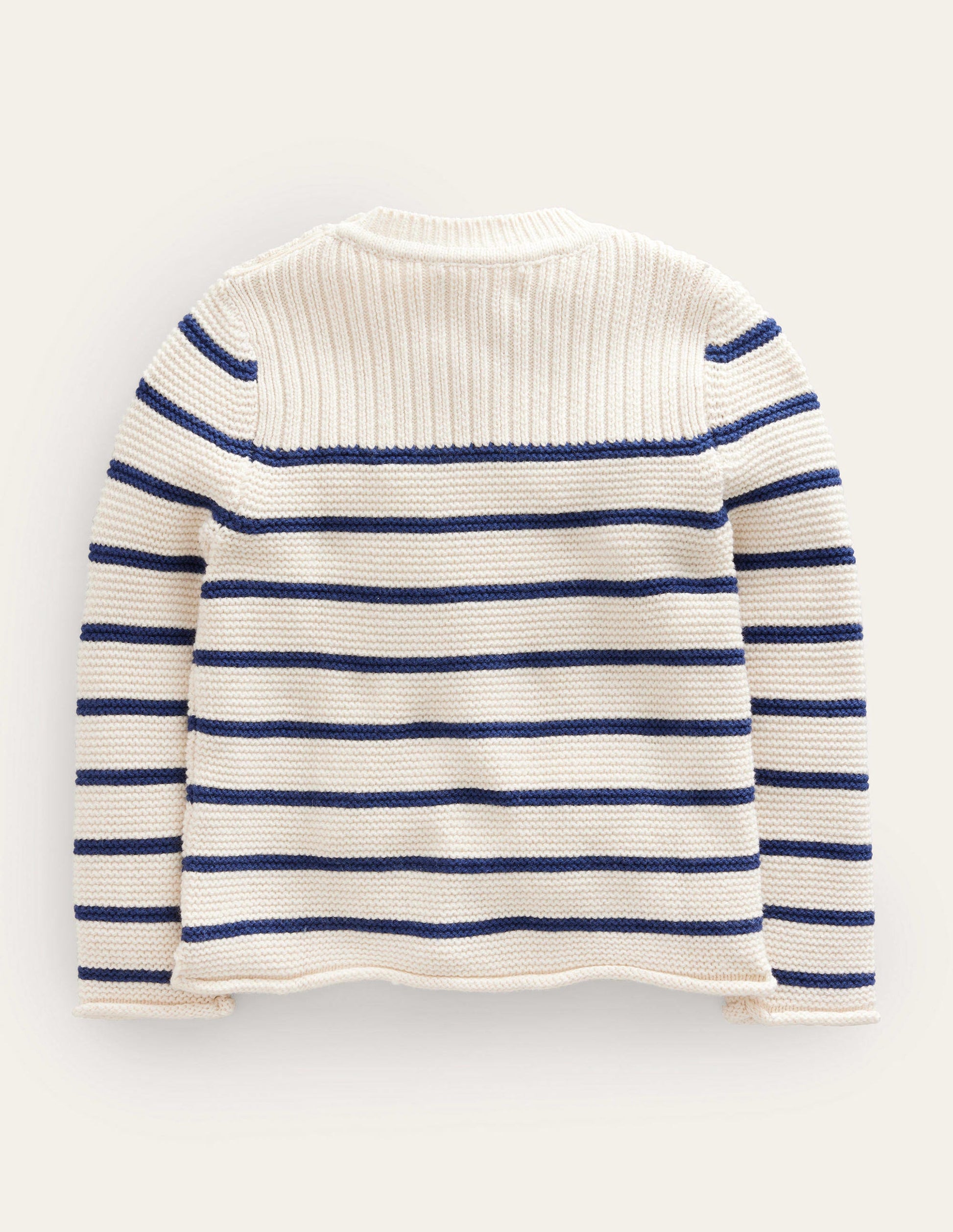 Pullover im maritimen Stil-Ecru Meliert, Gestreift-2