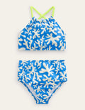 Bikini échancré dans le dos-Bleu marocain