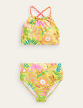 Loopback-Bikini-Naturweiß/Gelb, Blumen/Tiere