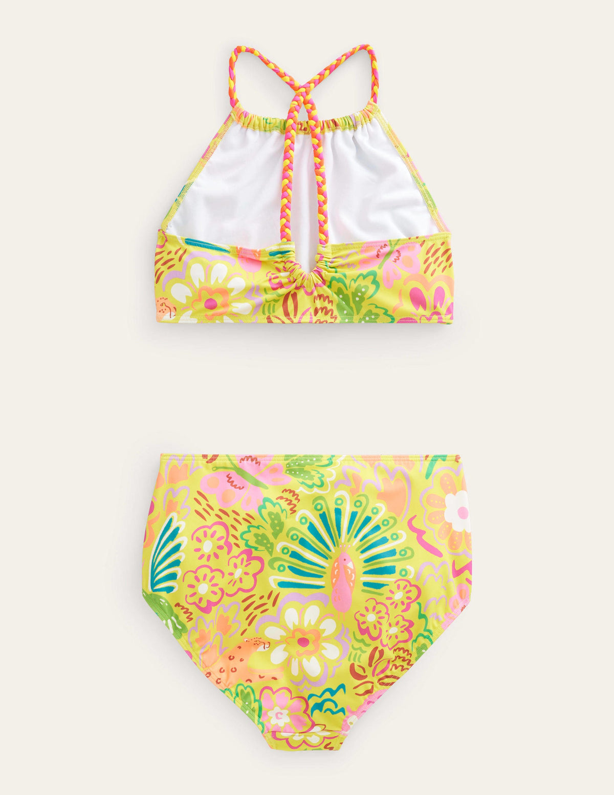 Loopback-Bikini-Naturweiß/Gelb, Blumen/Tiere-2