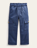 Cropped Cargo Trousers-Robot Blue