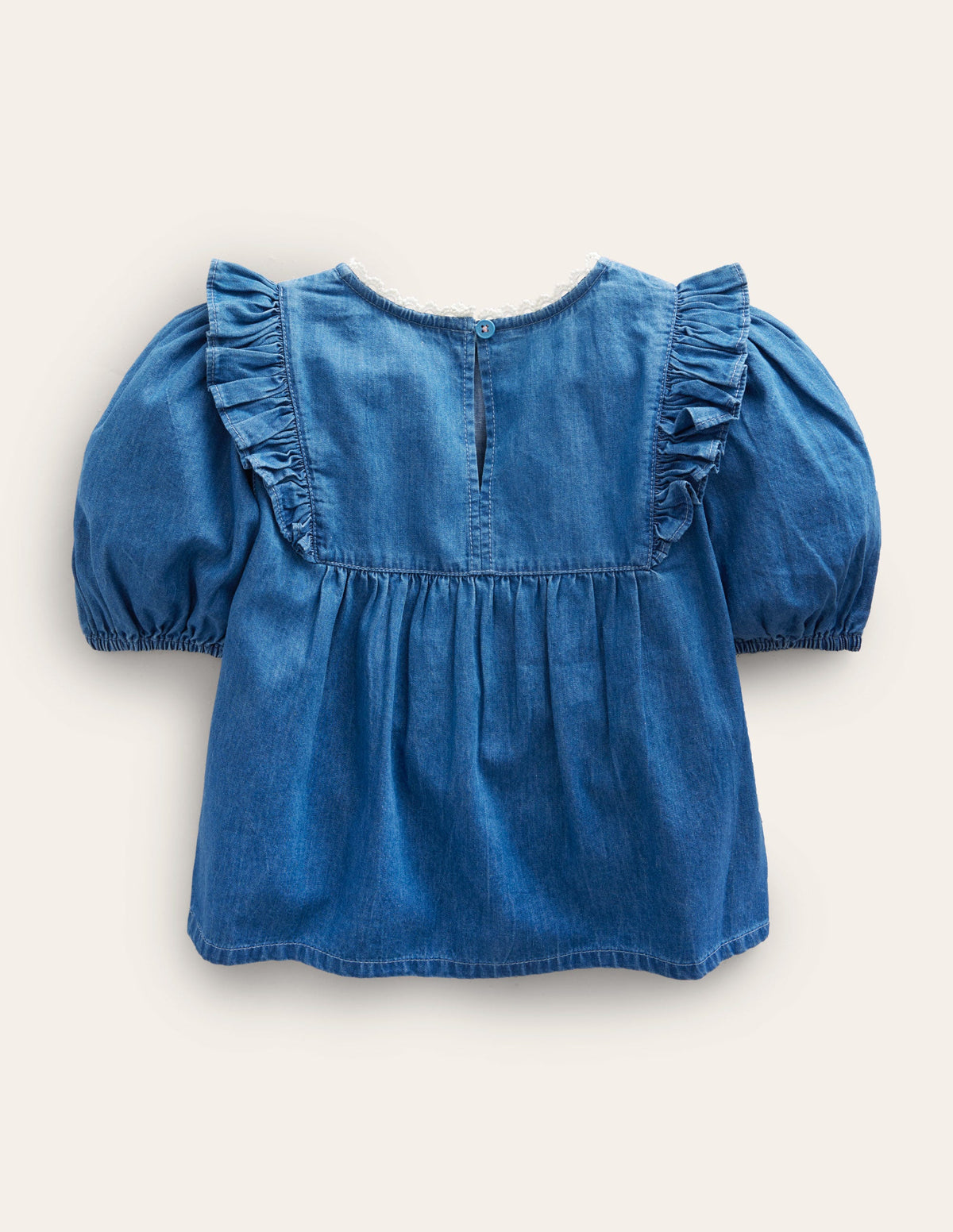 Weboberteil mit Stickerei-Mittleres Denim - Image 2