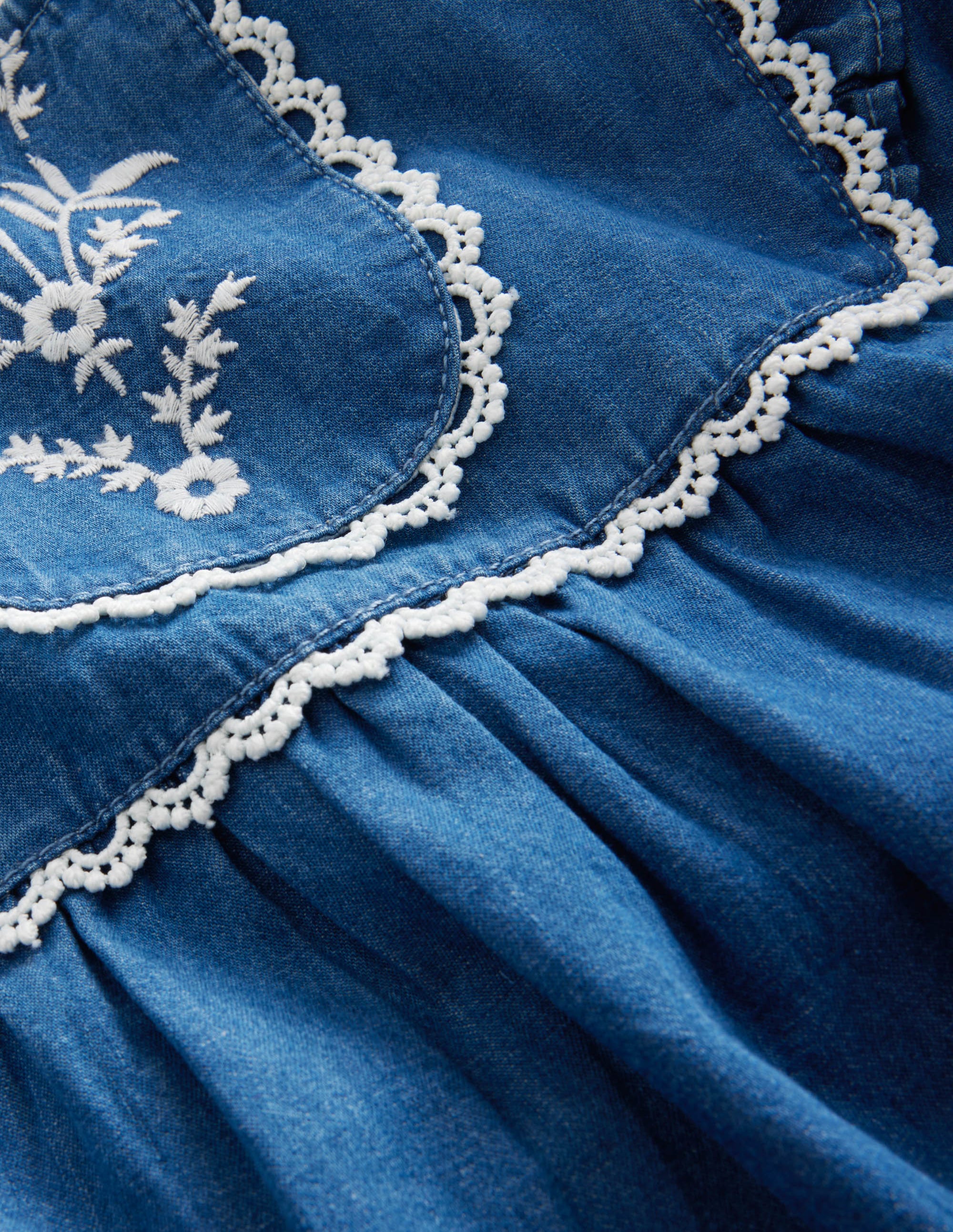 Weboberteil mit Stickerei-Mittleres Denim - Image 3