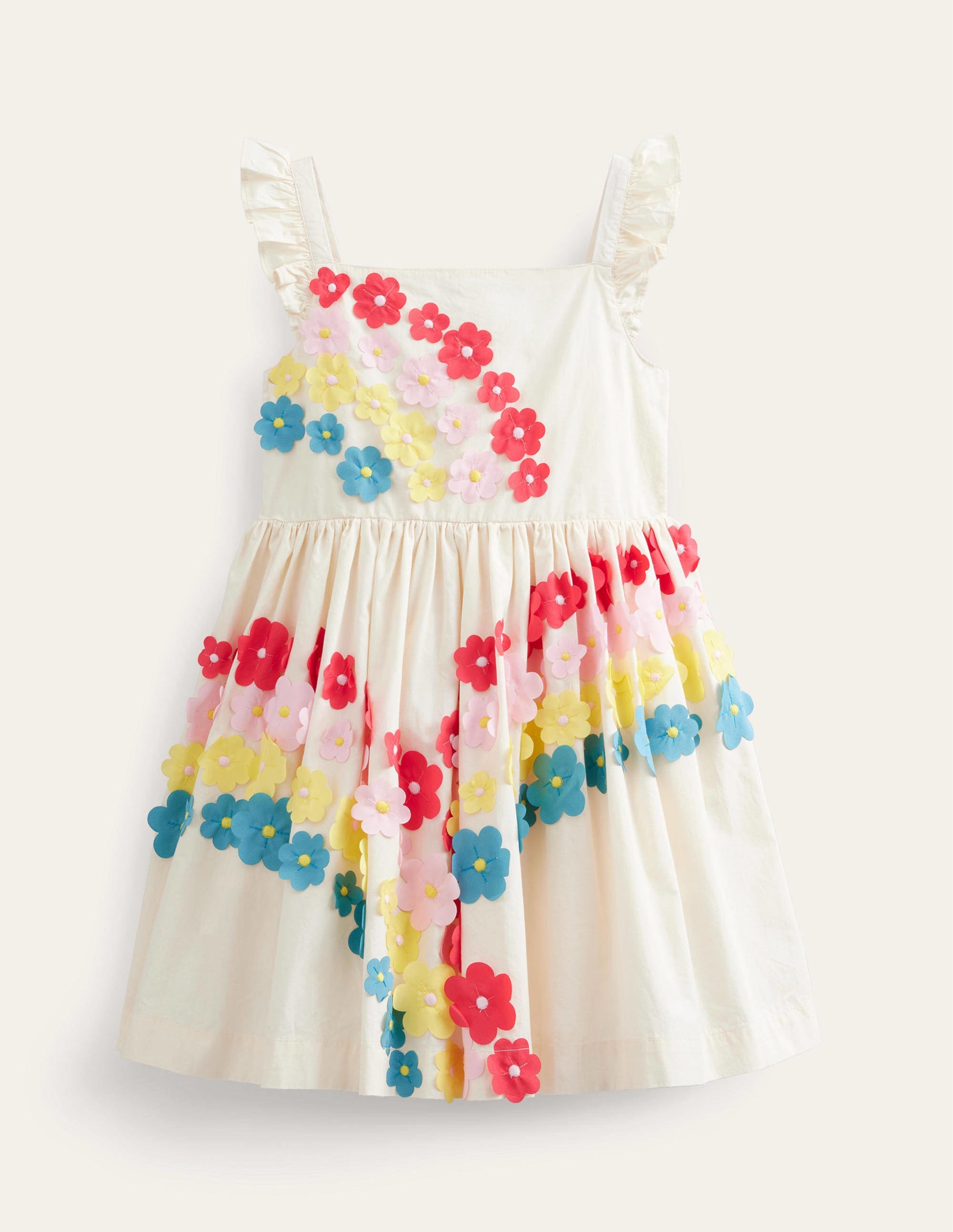 Kleid mit Regenbogen-Flatterblumen-Vanille - Image 1