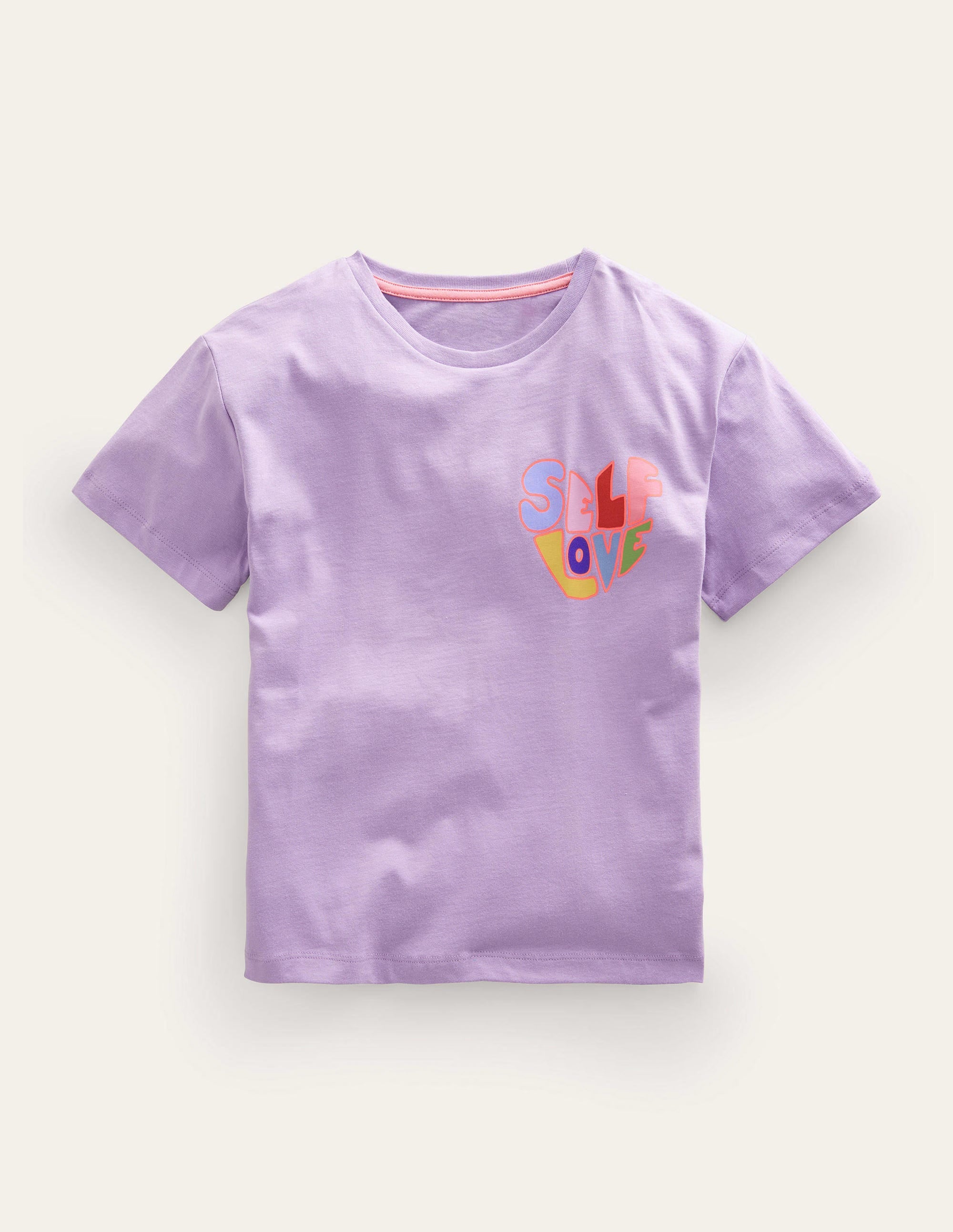 T-shirt avec inscription imprimée-Motif Self Love lavande brumeuse - Image 1