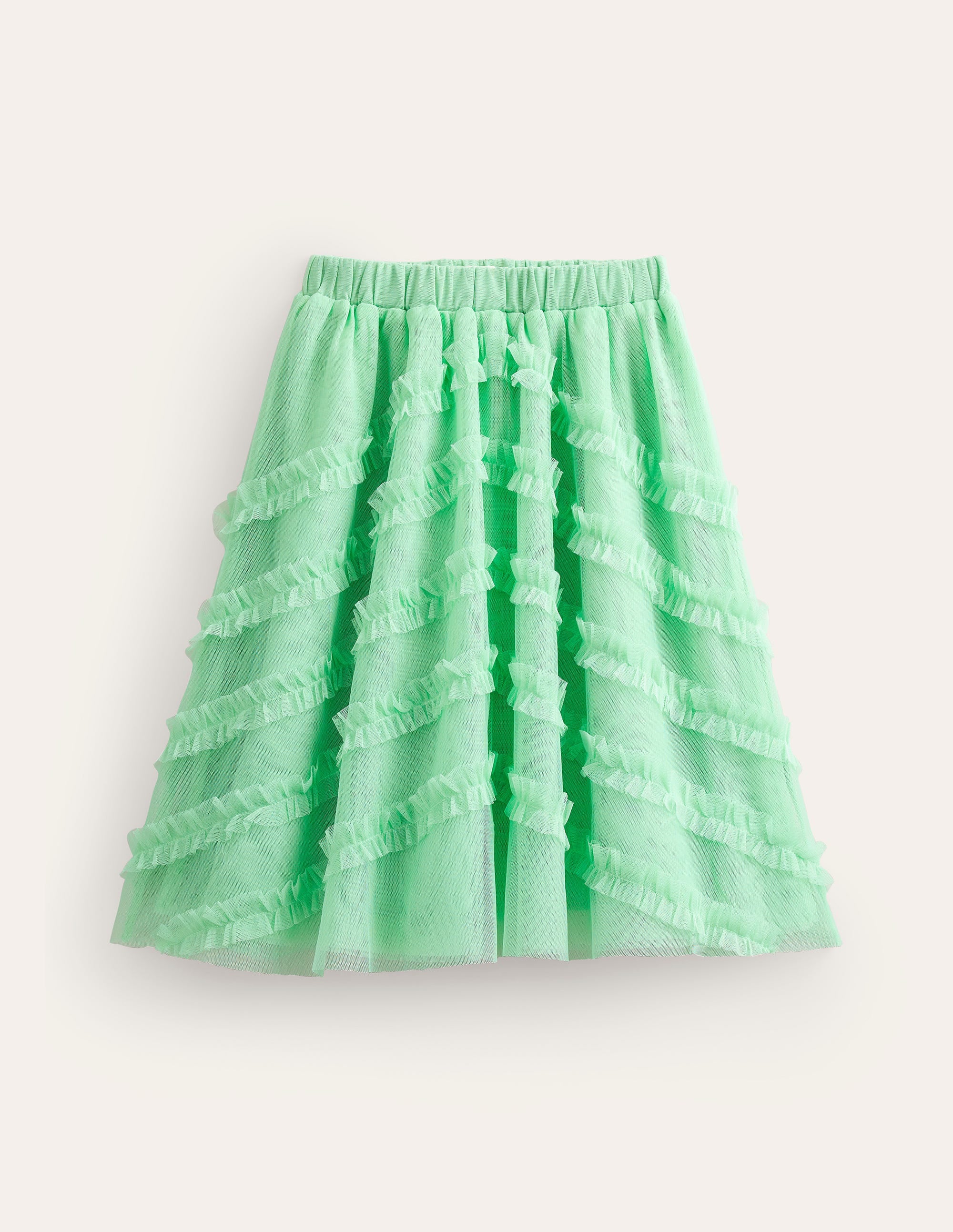 Tulle Midi Occasion Skirt-Tropical Rain Green - Image 1