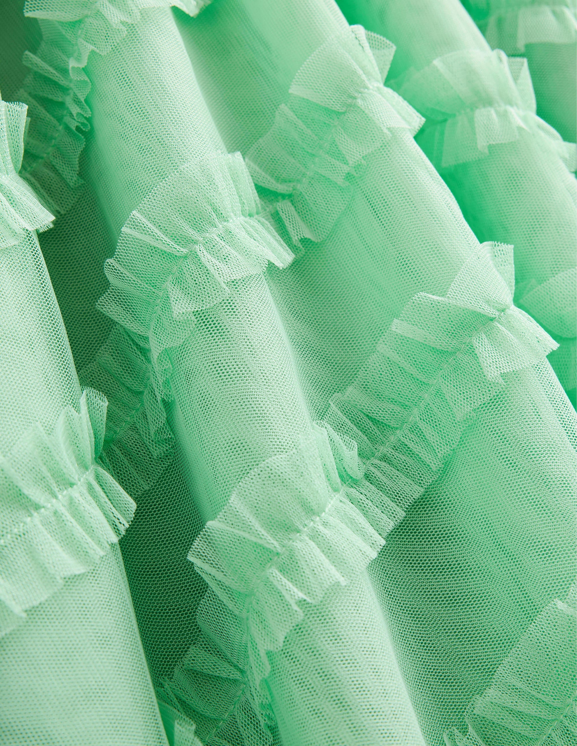 Tulle Midi Occasion Skirt-Tropical Rain Green - Image 3