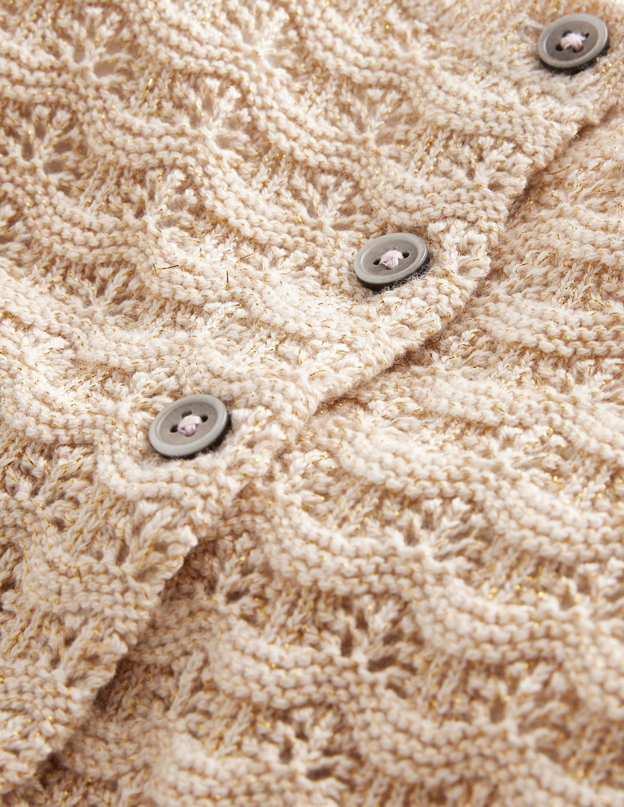 Freizeit-Strickjacke-Gold Glitzer - Image 3
