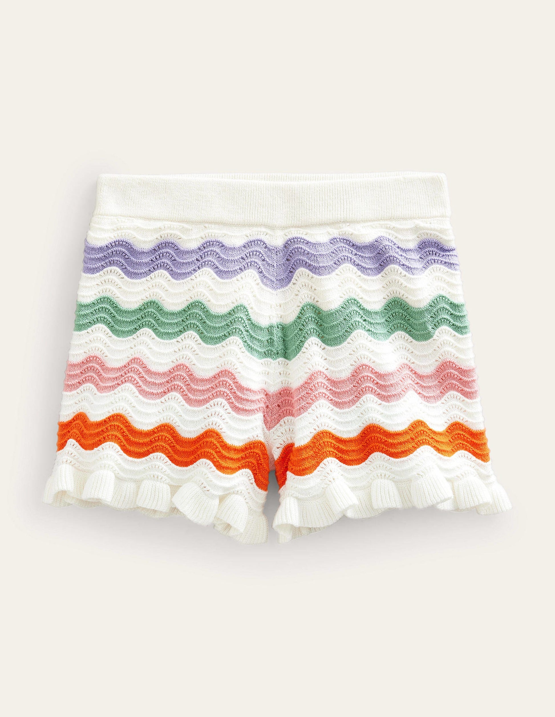 Strickshorts mit Rüschen-Bunt, Regenbogen-1