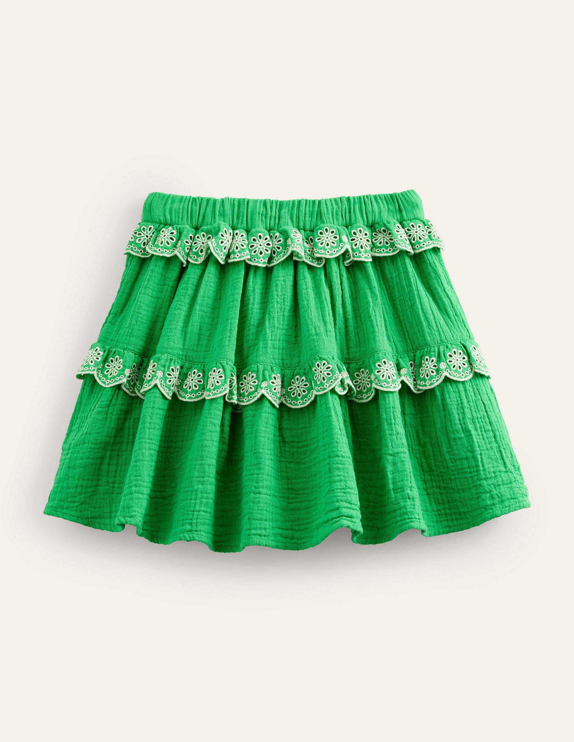 Jupe festonnée double épaisseur-Vert vif - Image 2