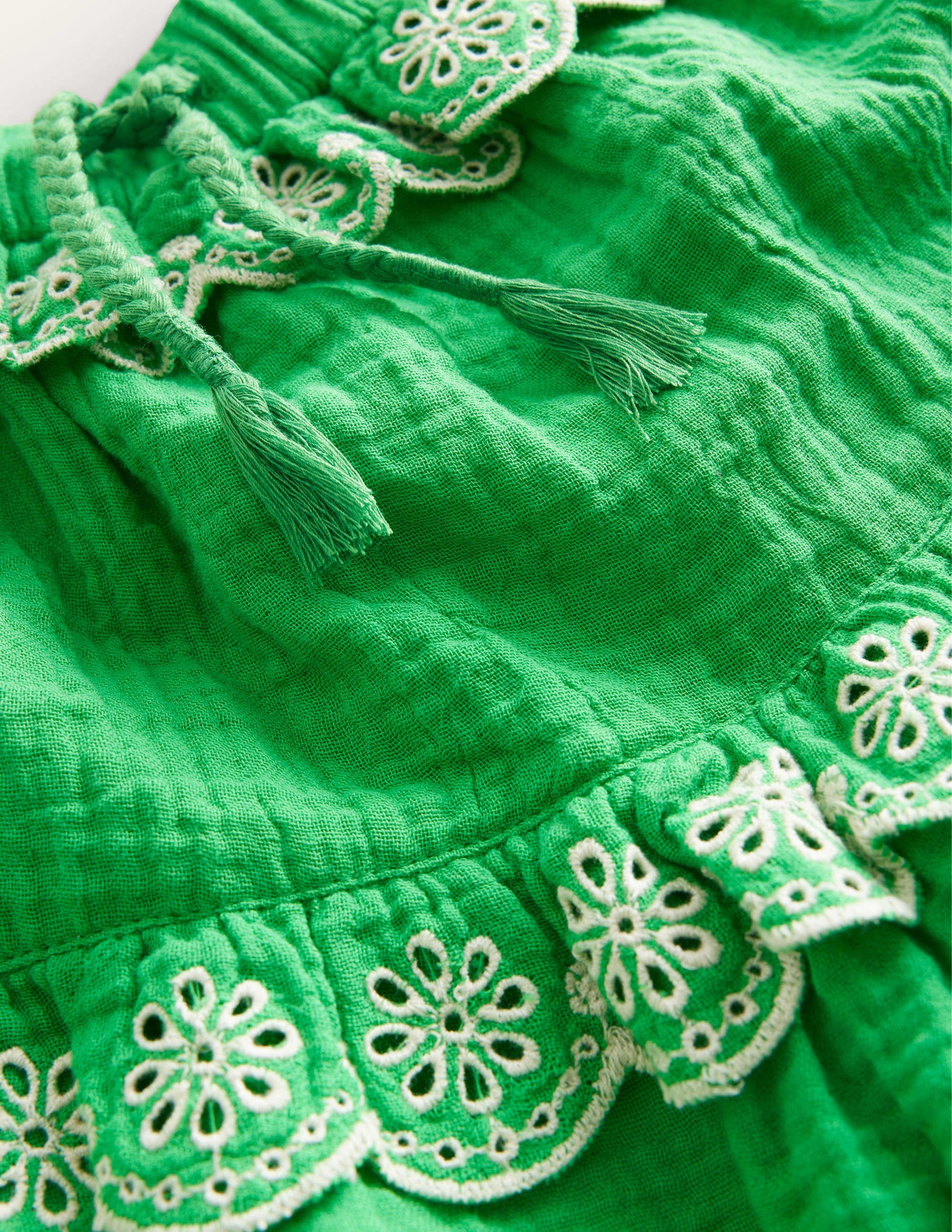 Jupe festonnée double épaisseur-Vert vif - Image 3