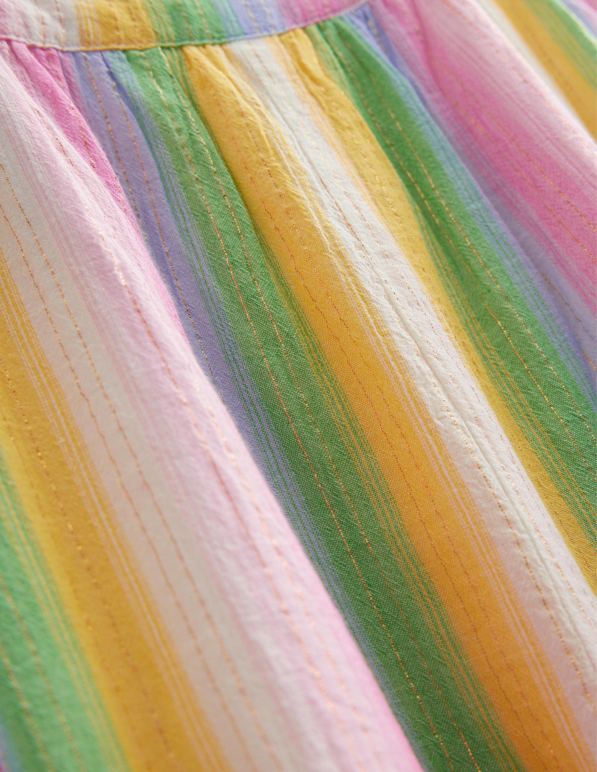 Combinaison tissée à bretelles-Rayé dégradé arc-en-ciel - Image 3