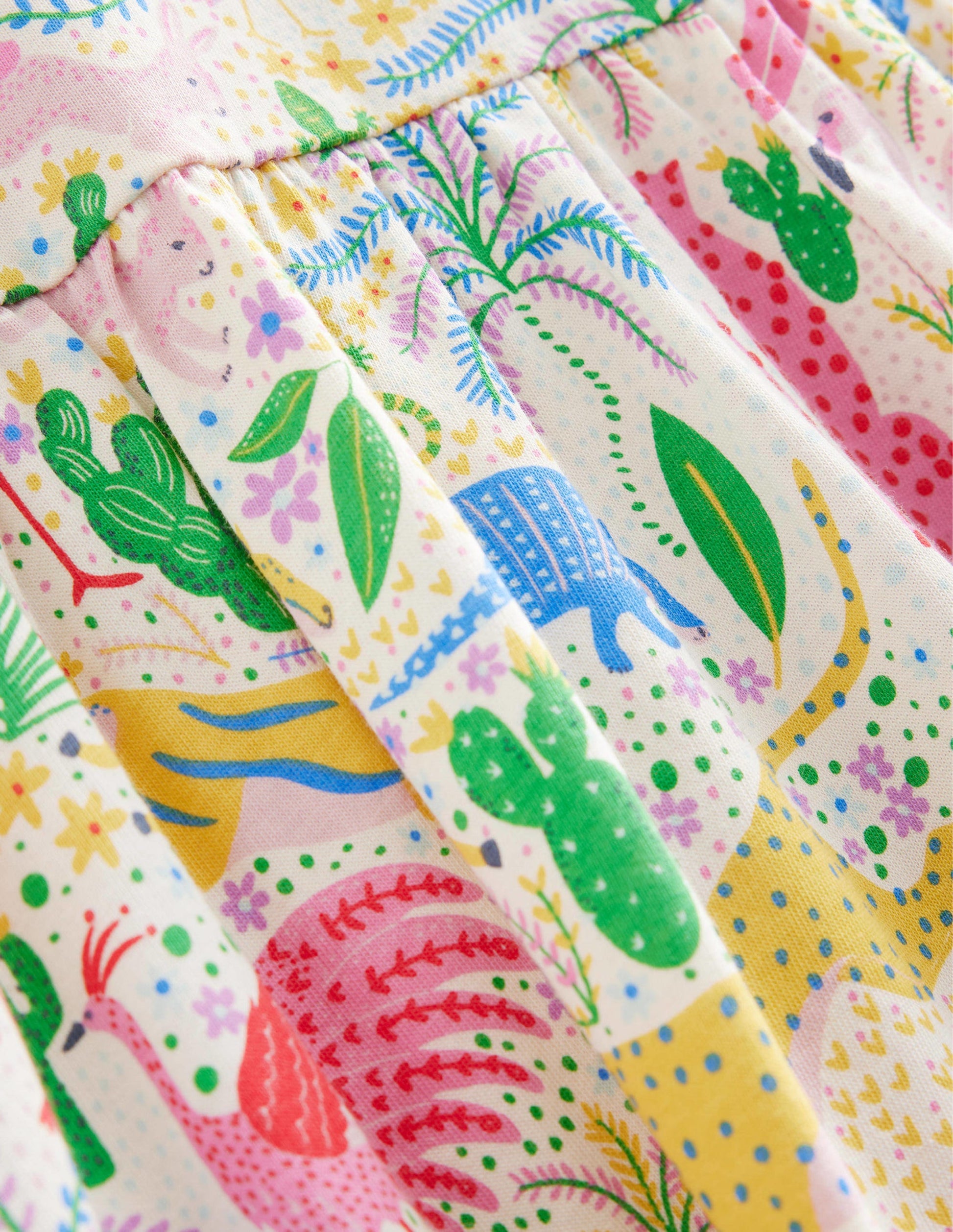 Kleid mit Puffärmeln-Bunt, Wüstenmotiv-3