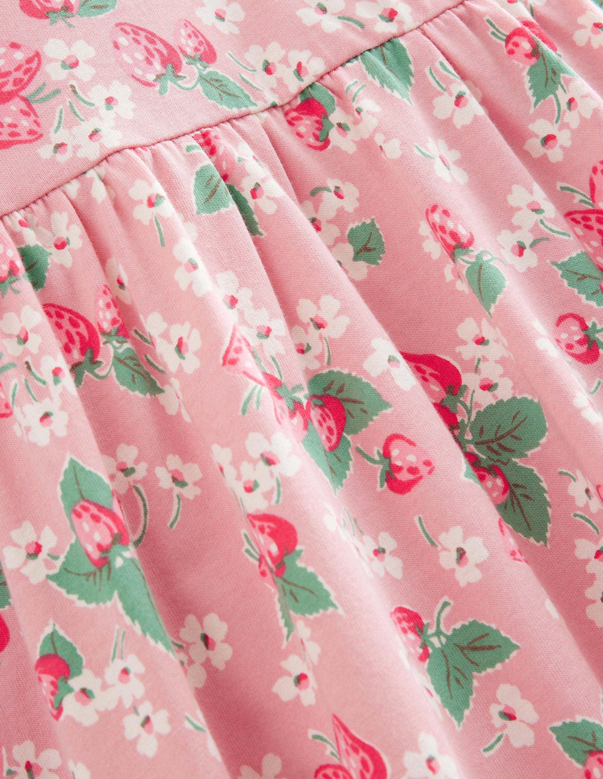 Kleid mit Puffärmeln-Mandelblütenrosa, Erdbeeren - Image 3