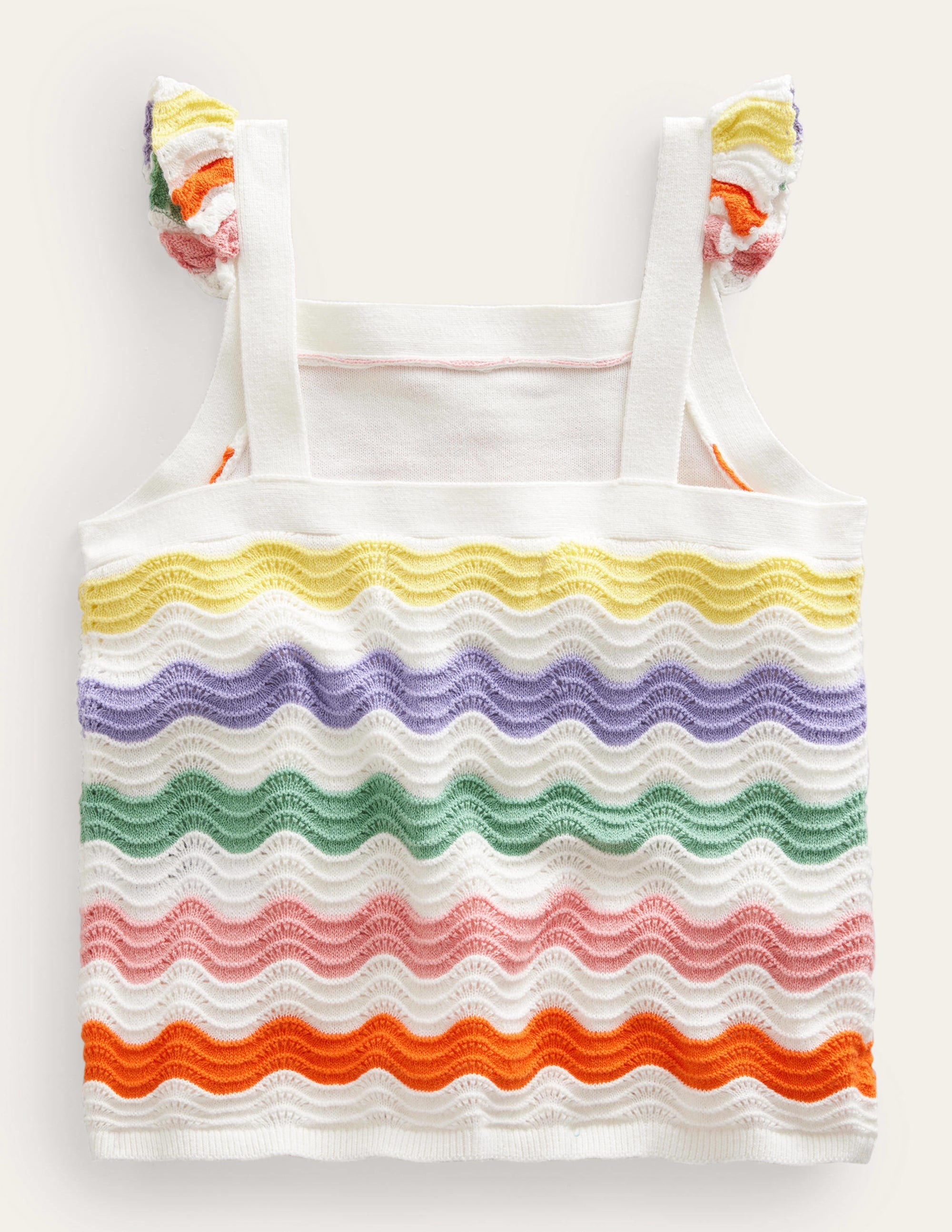 Träger-Strickshirt mit Rüschen-Bunt Gestreift - Image 2
