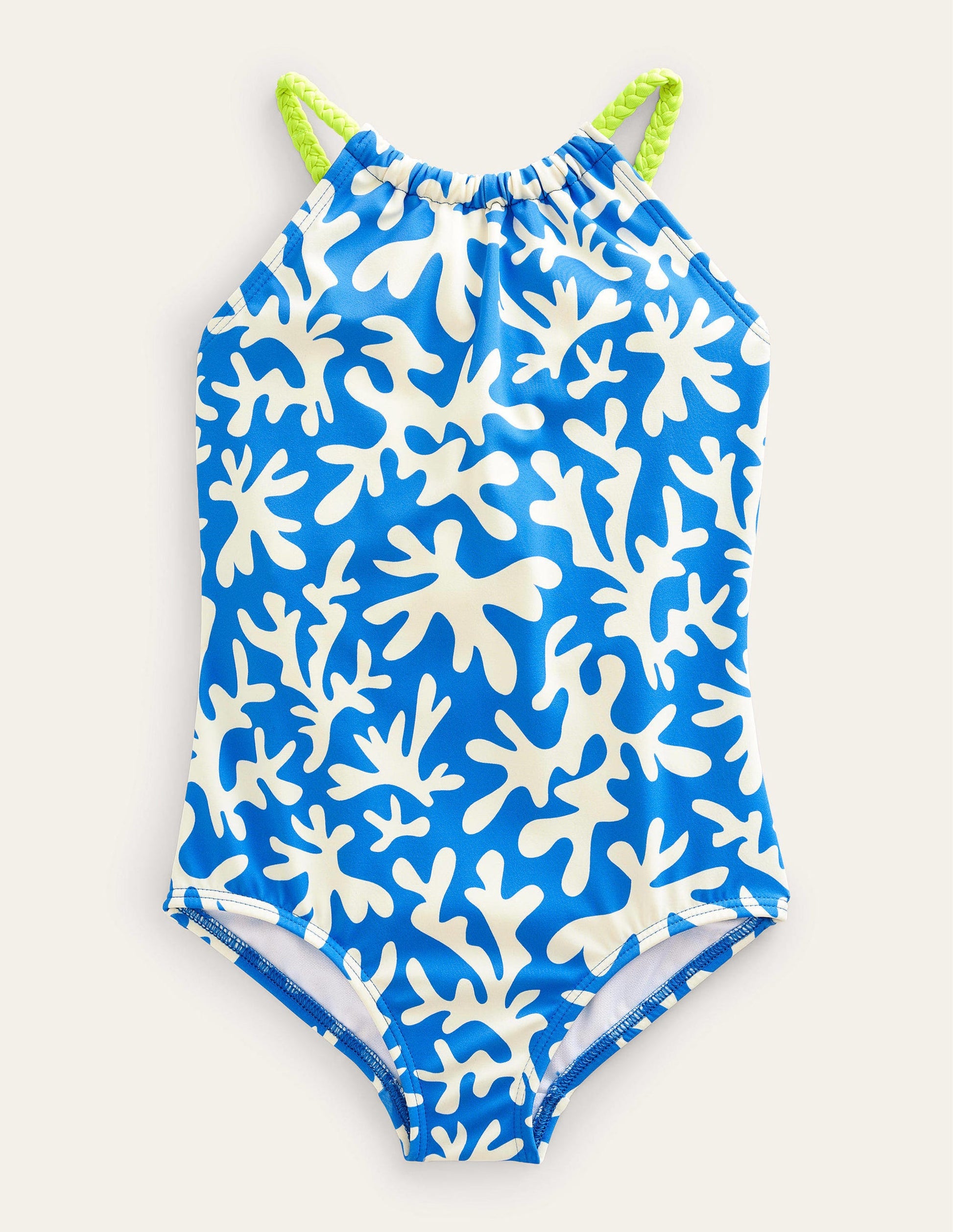 Maillot de bain tressé échancré dans le dos-Bleu marocain-1