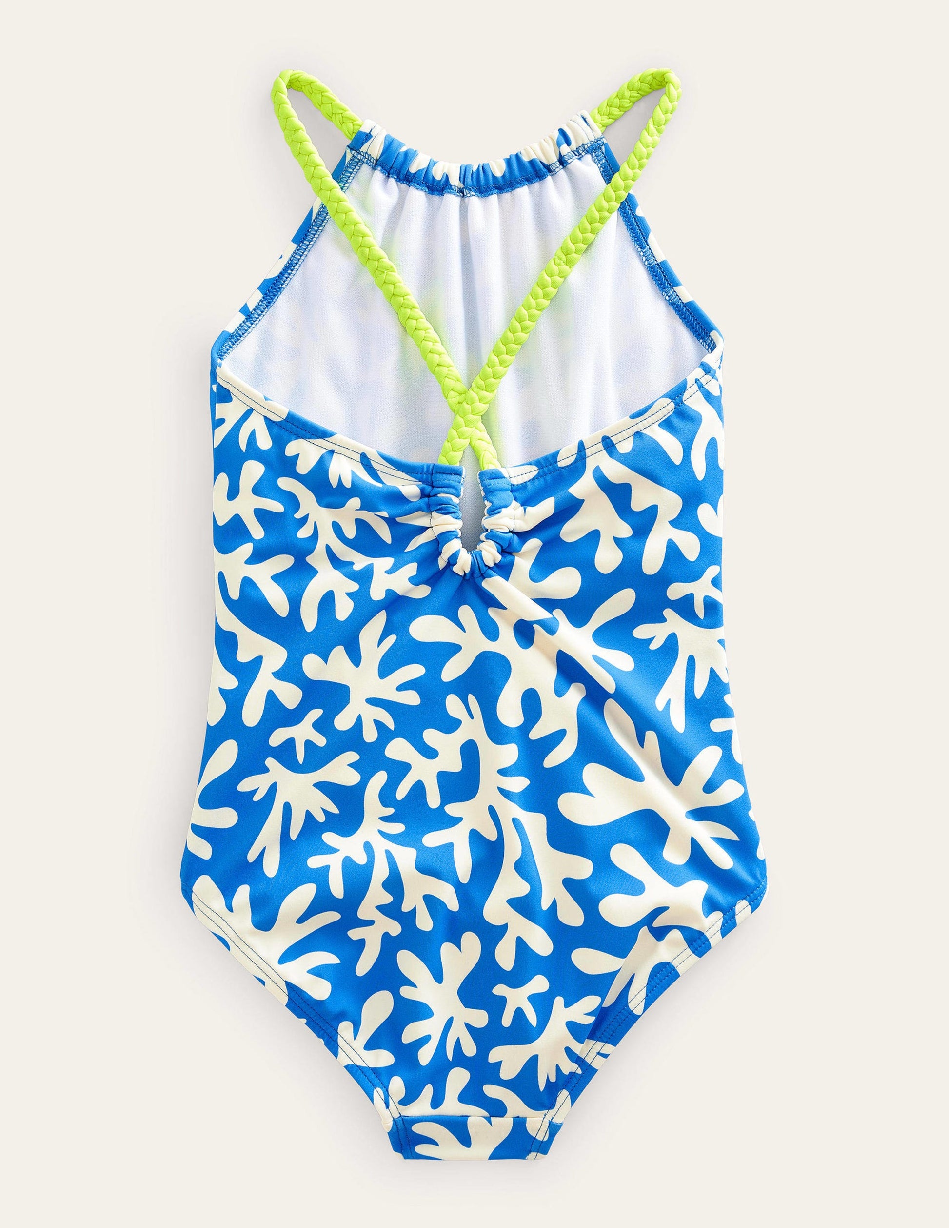 Maillot de bain tressé échancré dans le dos-Bleu marocain-2