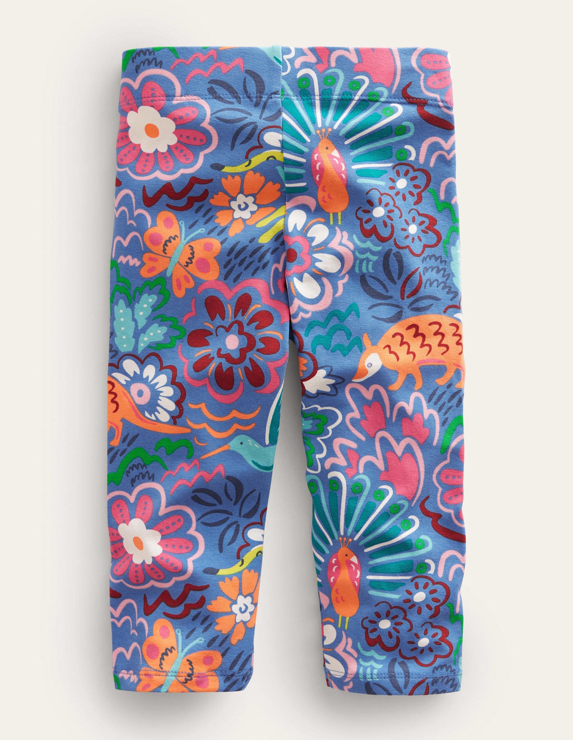 Fun Cropped Leggings-Elizabethan Blue Floral-2