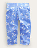 Lustige, verkürzte Leggings-Blau, Vögel