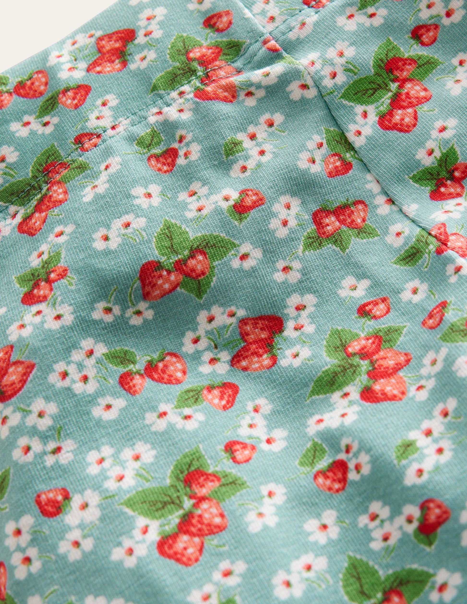 Legging court fun-Fraises bleu-3