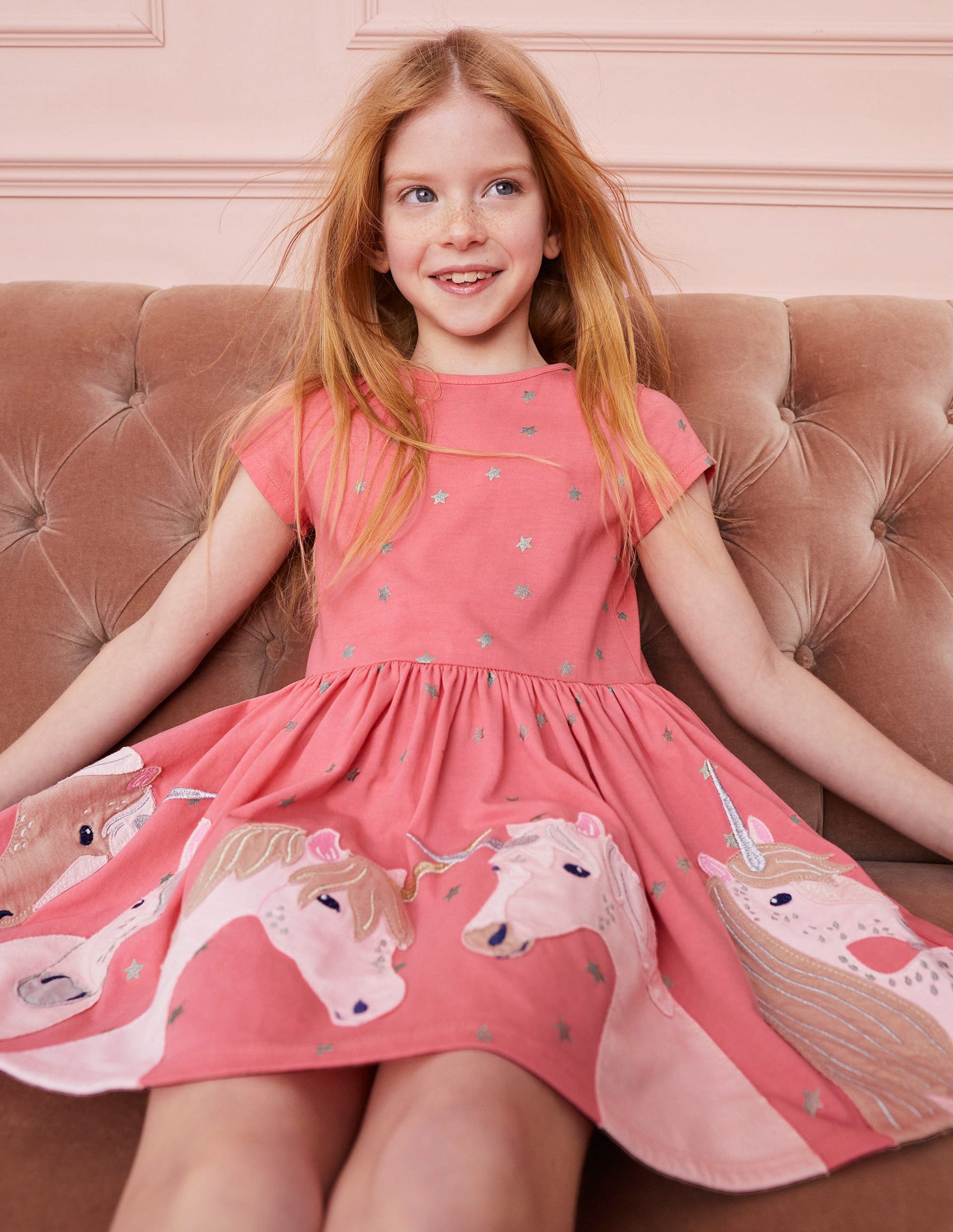 Jerseykleid mit Einhorn-Applikation-Einhörner-3