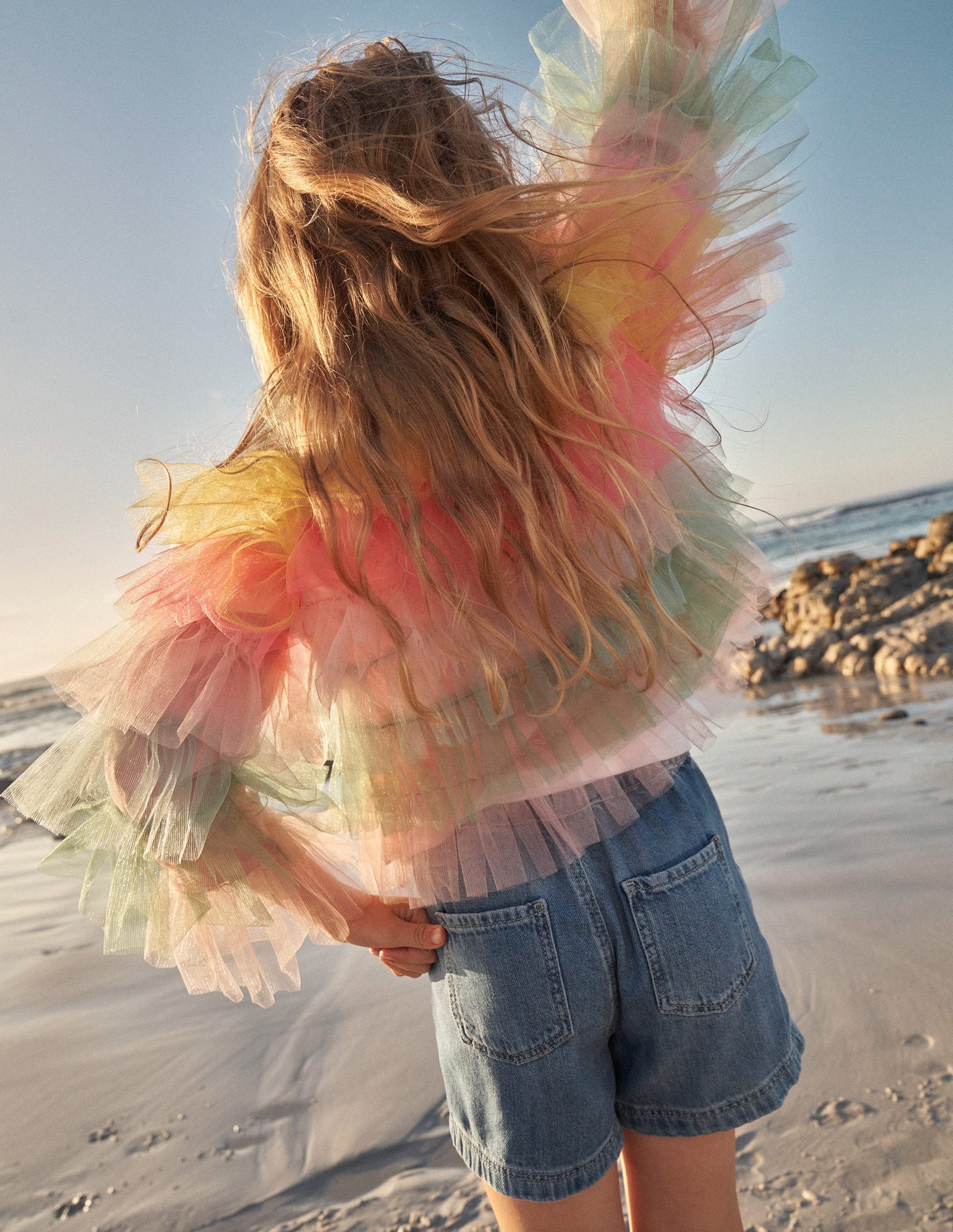 Veste en tulle-Arc-en-ciel multi-5
