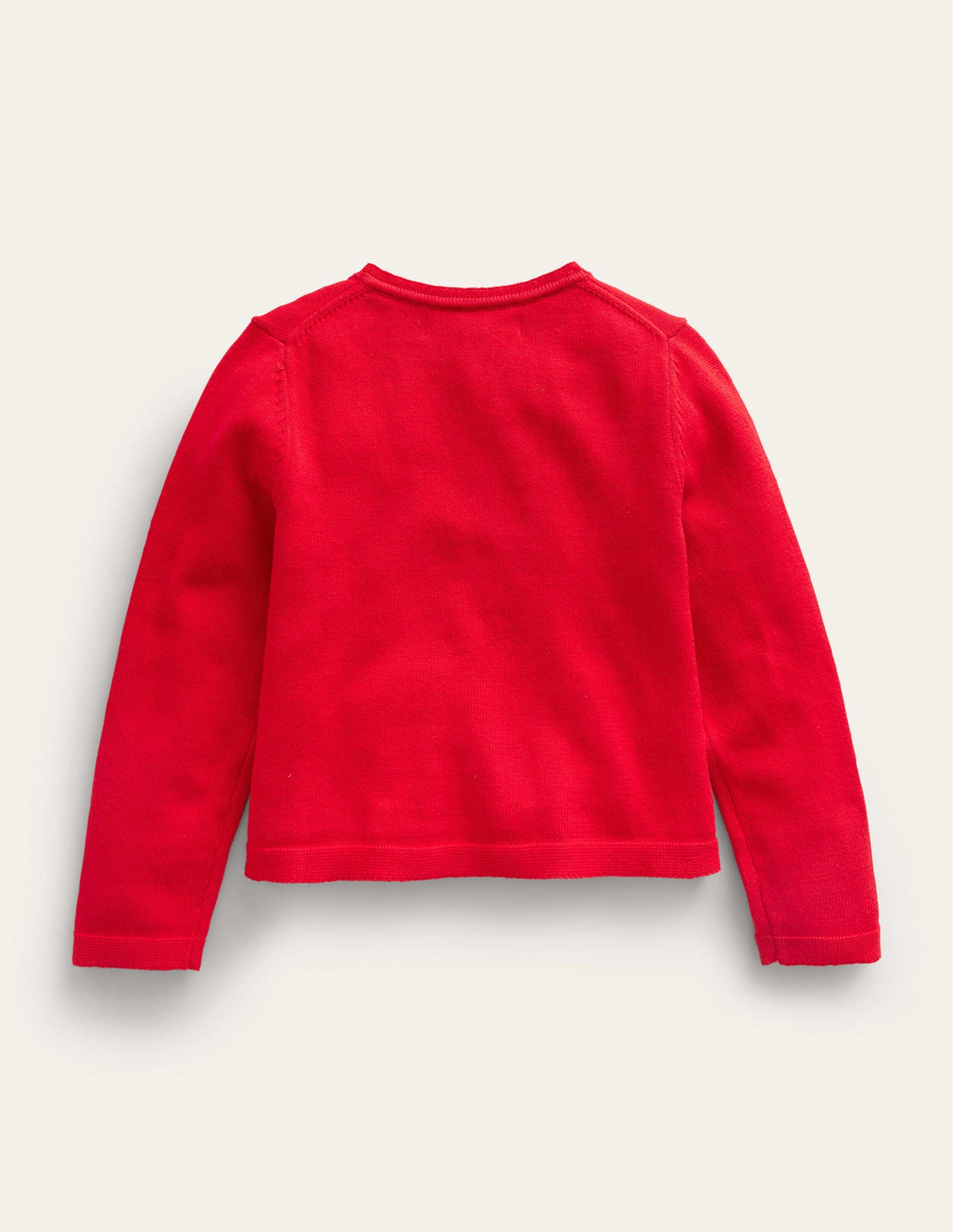 Strickjacke aus Baumwolle mit Pointelle-Design-Leuchtendes Rot-2