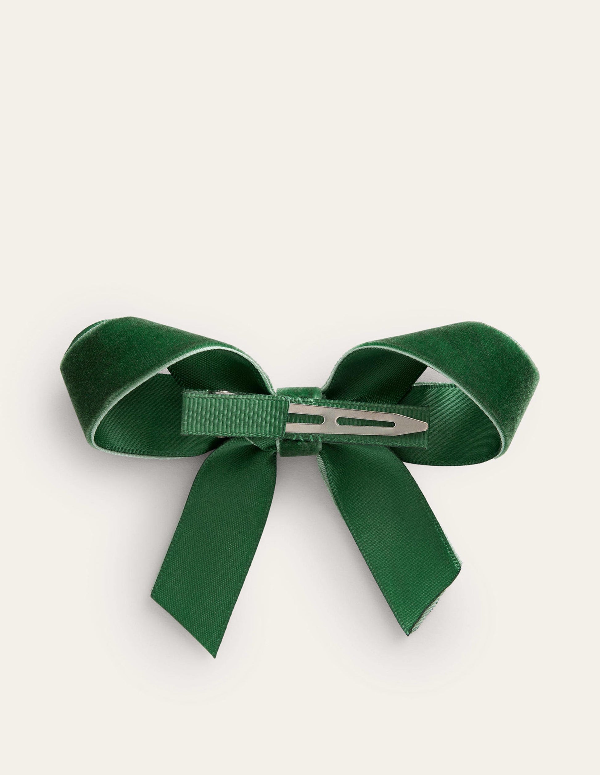 Barrette avec grand nœud-Émeraude Intense-2
