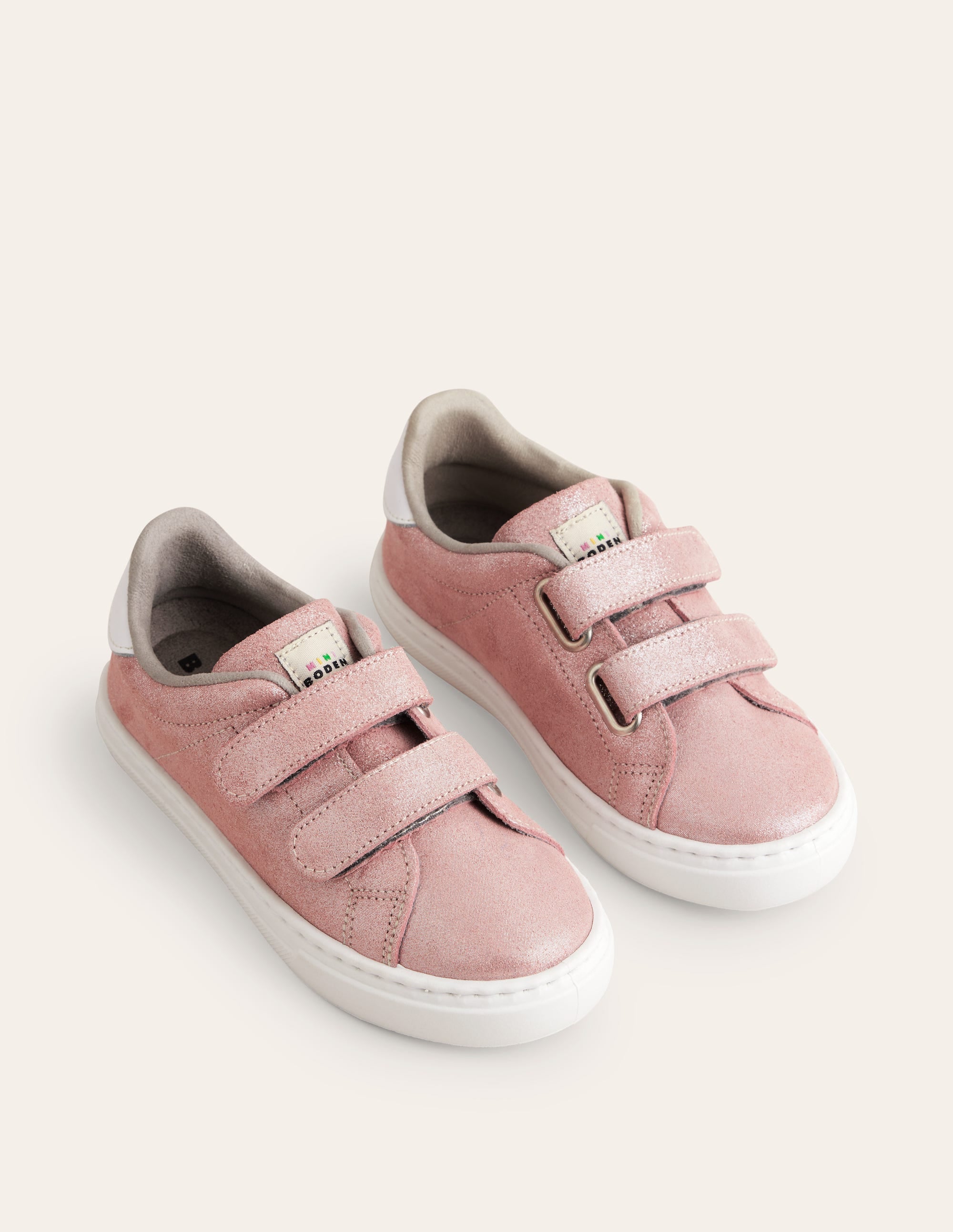 Baskets basses à double scratch en cuir-Or rose - Image 2