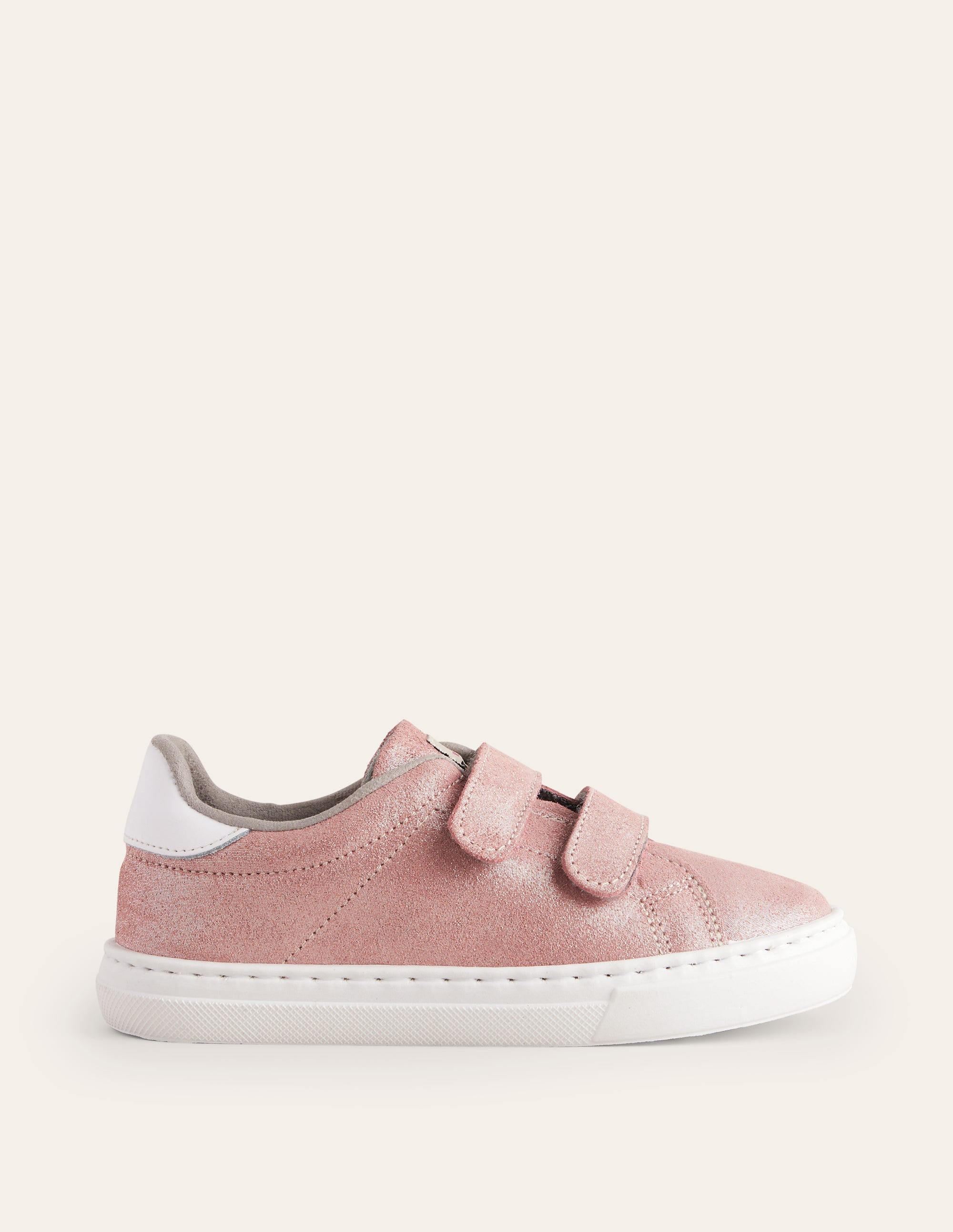 Baskets basses à double scratch en cuir-Or rose - Image 1